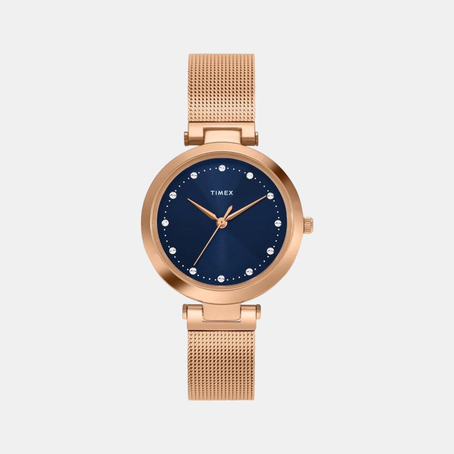 Fashion Women Quartz Blue Dial Analog Mesh Watch TWEL11824