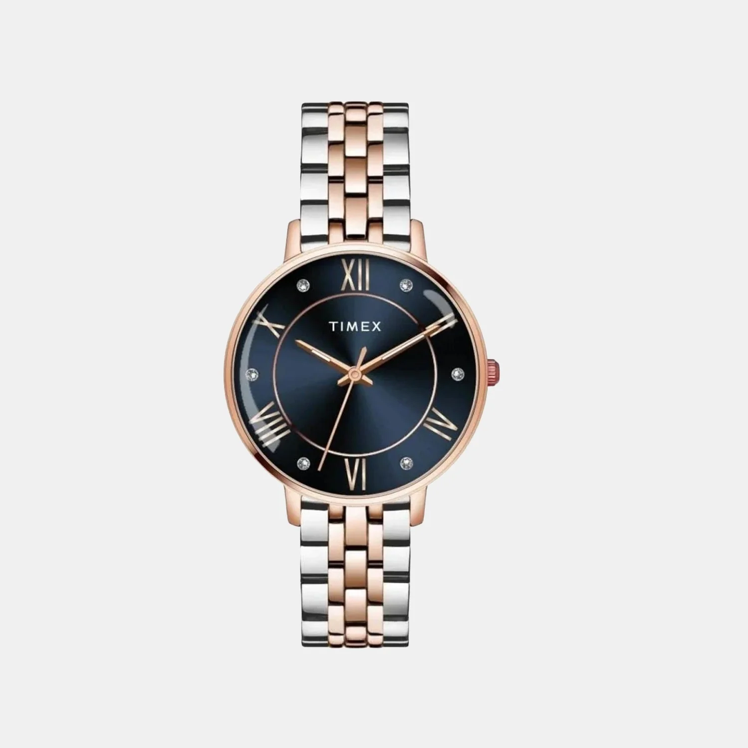 Fashion Women Quartz Blue Dial Analog Stainless Steel Watch TWEL19110