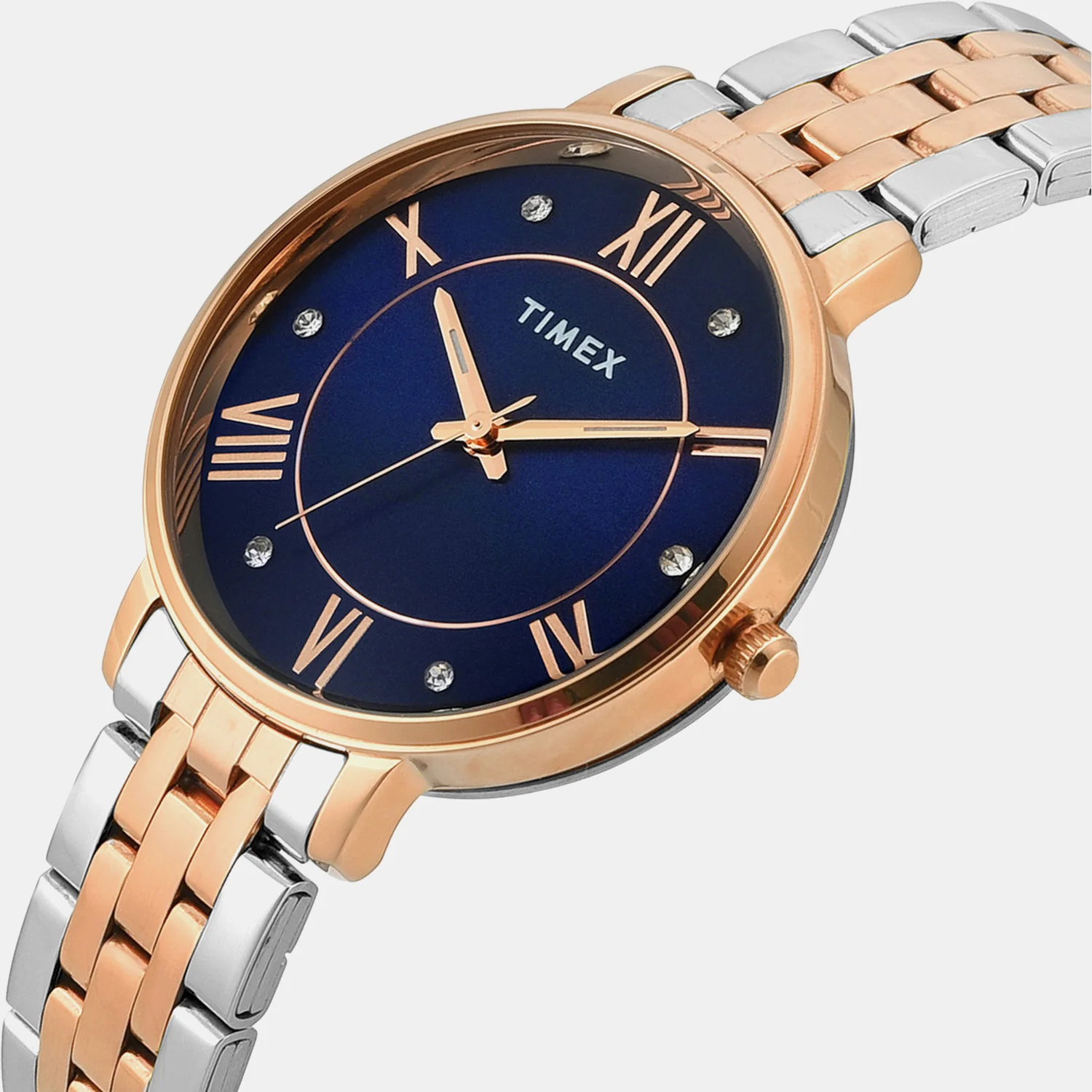 Fashion Women Quartz Blue Dial Analog Stainless Steel Watch TWEL19110 - Image 2