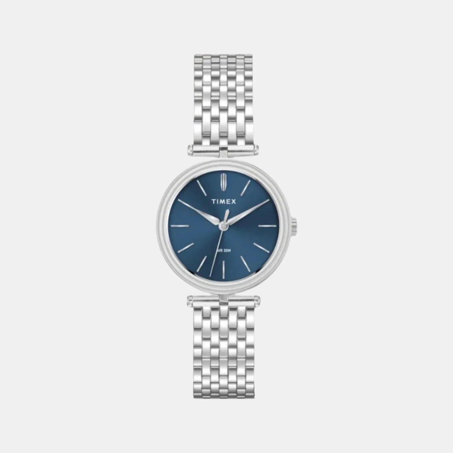 Fashion Women Quartz Blue Dial Analog Stainless Steel Watch TWTL14000