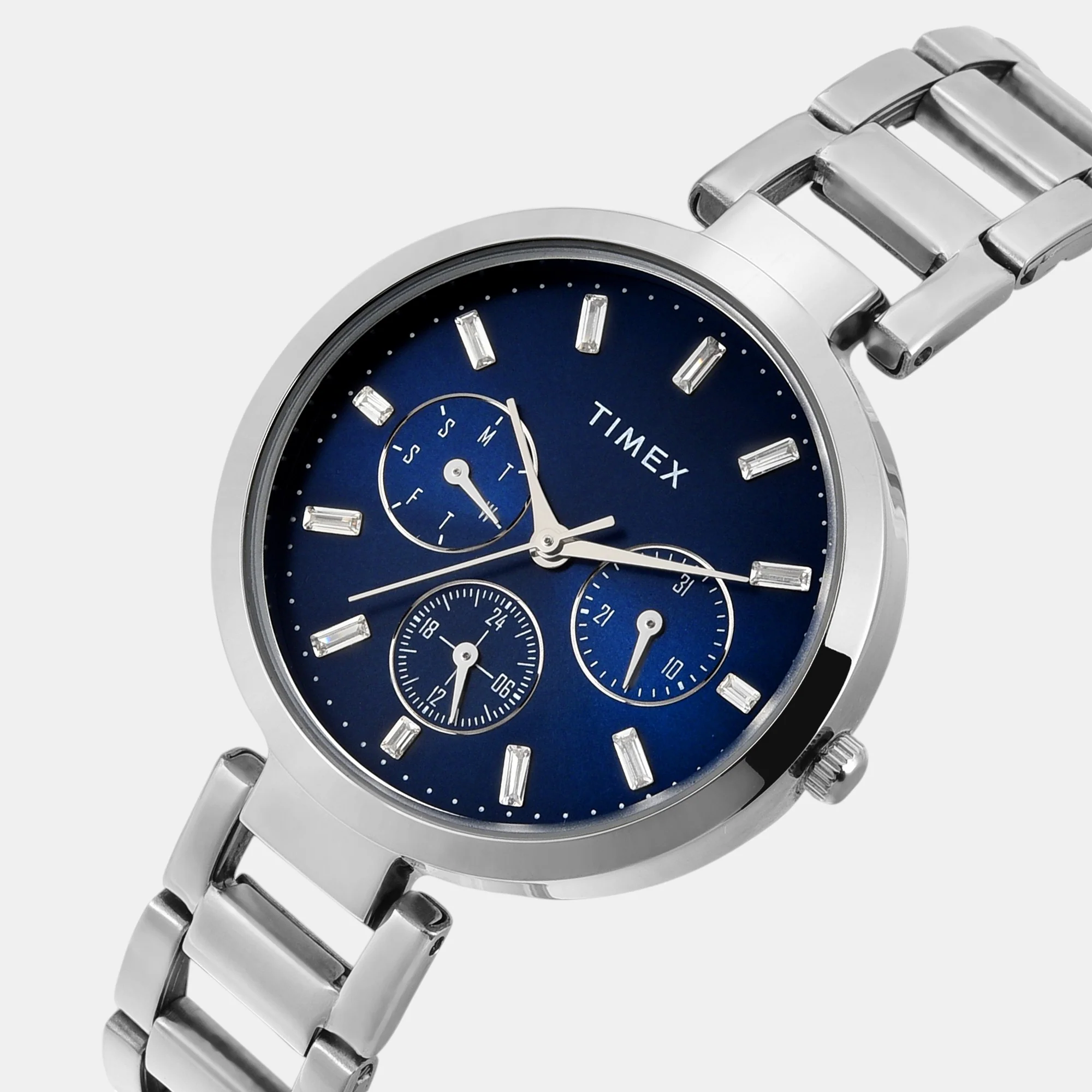 Fashion Women Quartz Blue Dial Multi-Function Stainless Steel Watch TW000X247 - Image 2