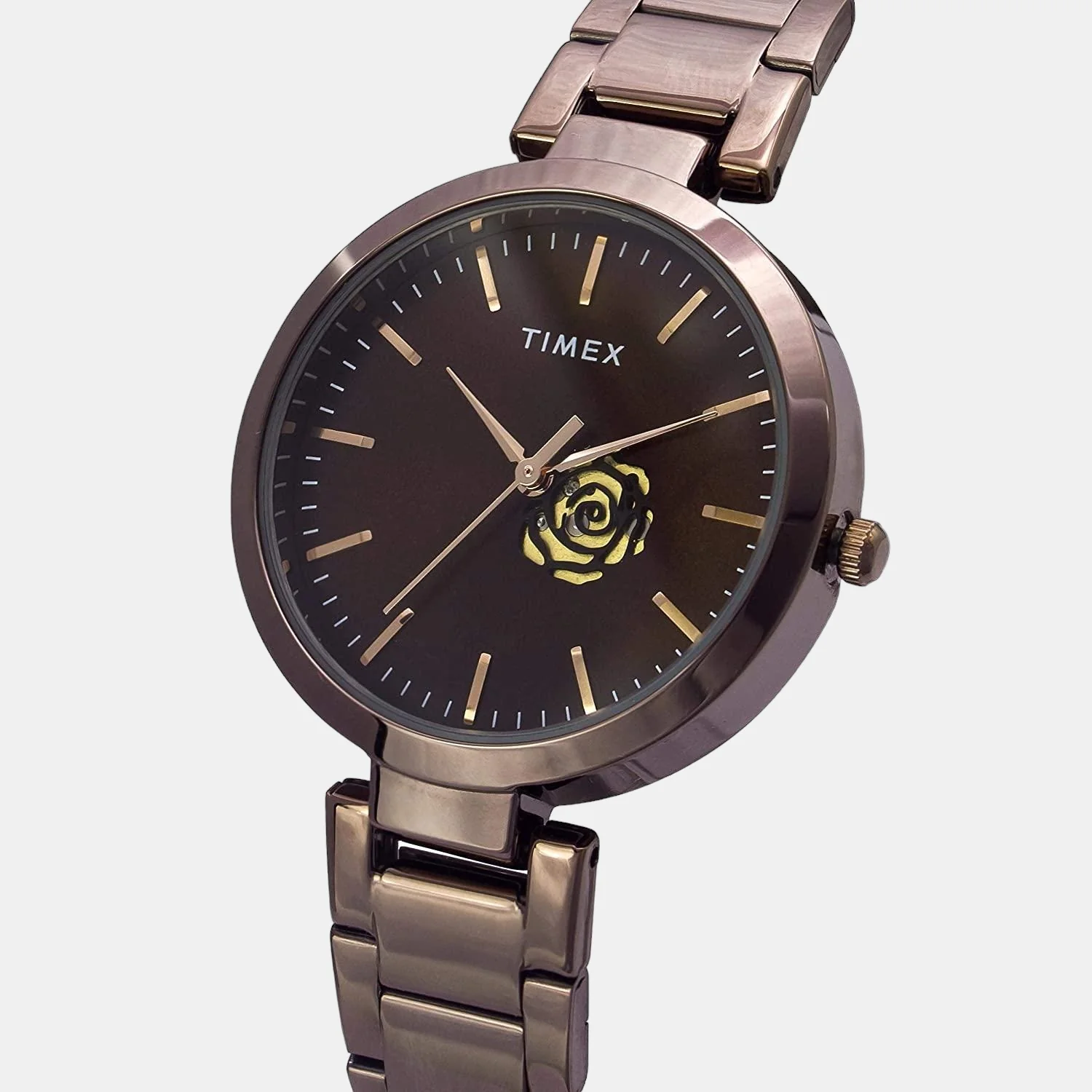 Fashion Women Quartz Brown Dial Analog Stainless Steel Watch TW000X227 - Image 2