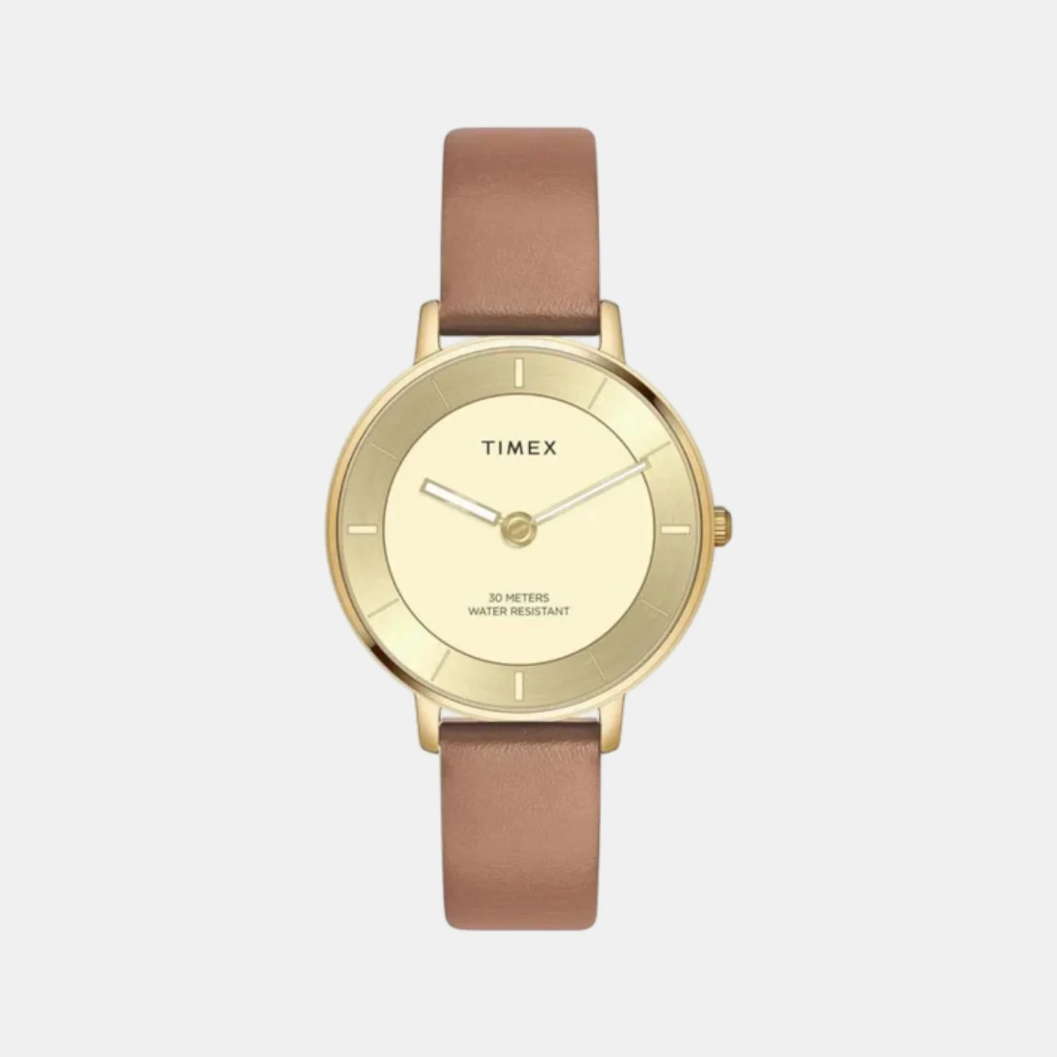 Fashion Women Quartz Champagne Dial Analog Leather Watch TWEL15822 - Image 2