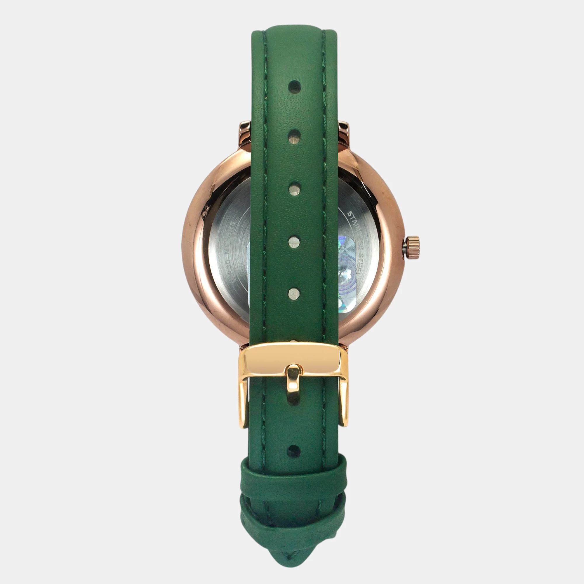 Fashion Women Quartz Green Dial Analog Leather Watch TWEL14713 - Image 6