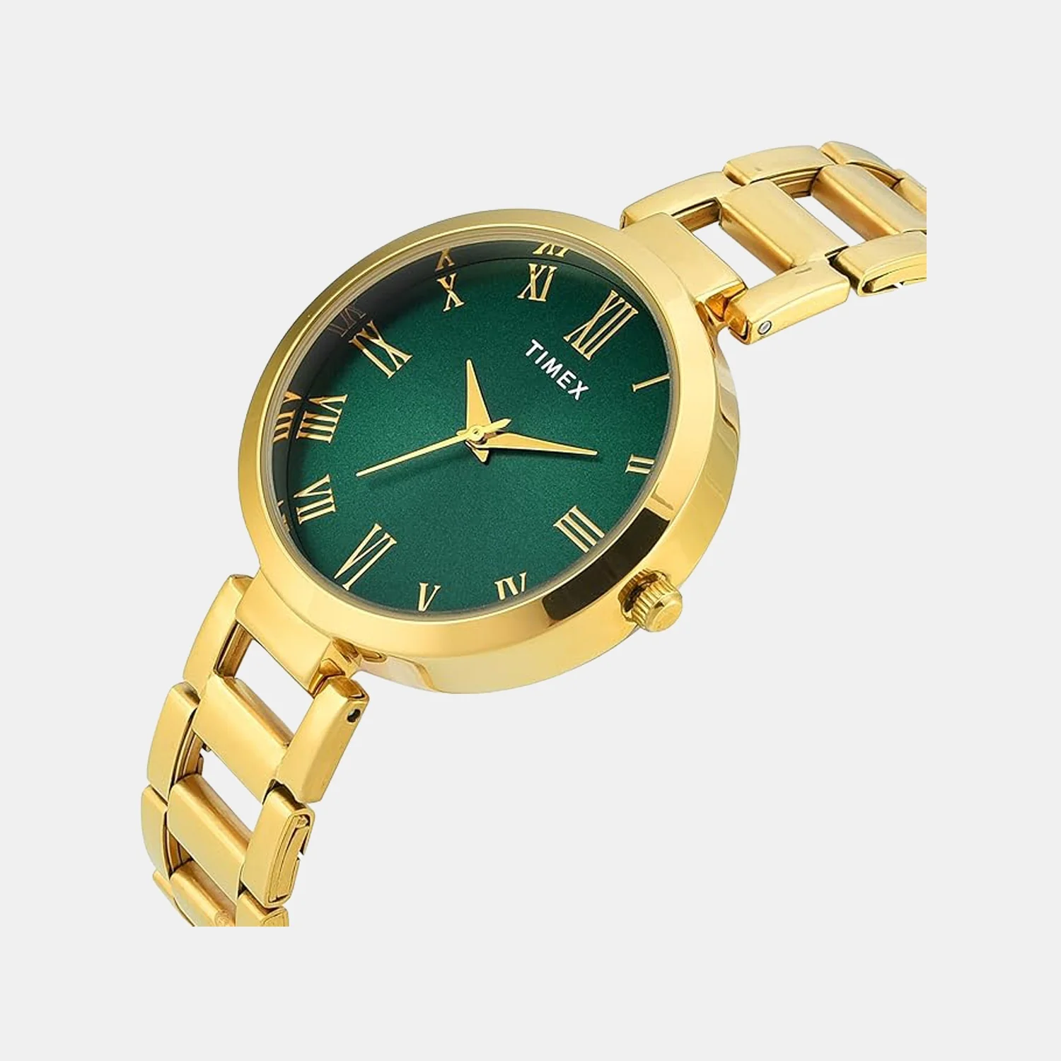 Fashion Women Quartz Green Dial Analog Stainless Steel Watch TW000X273 - Image 2