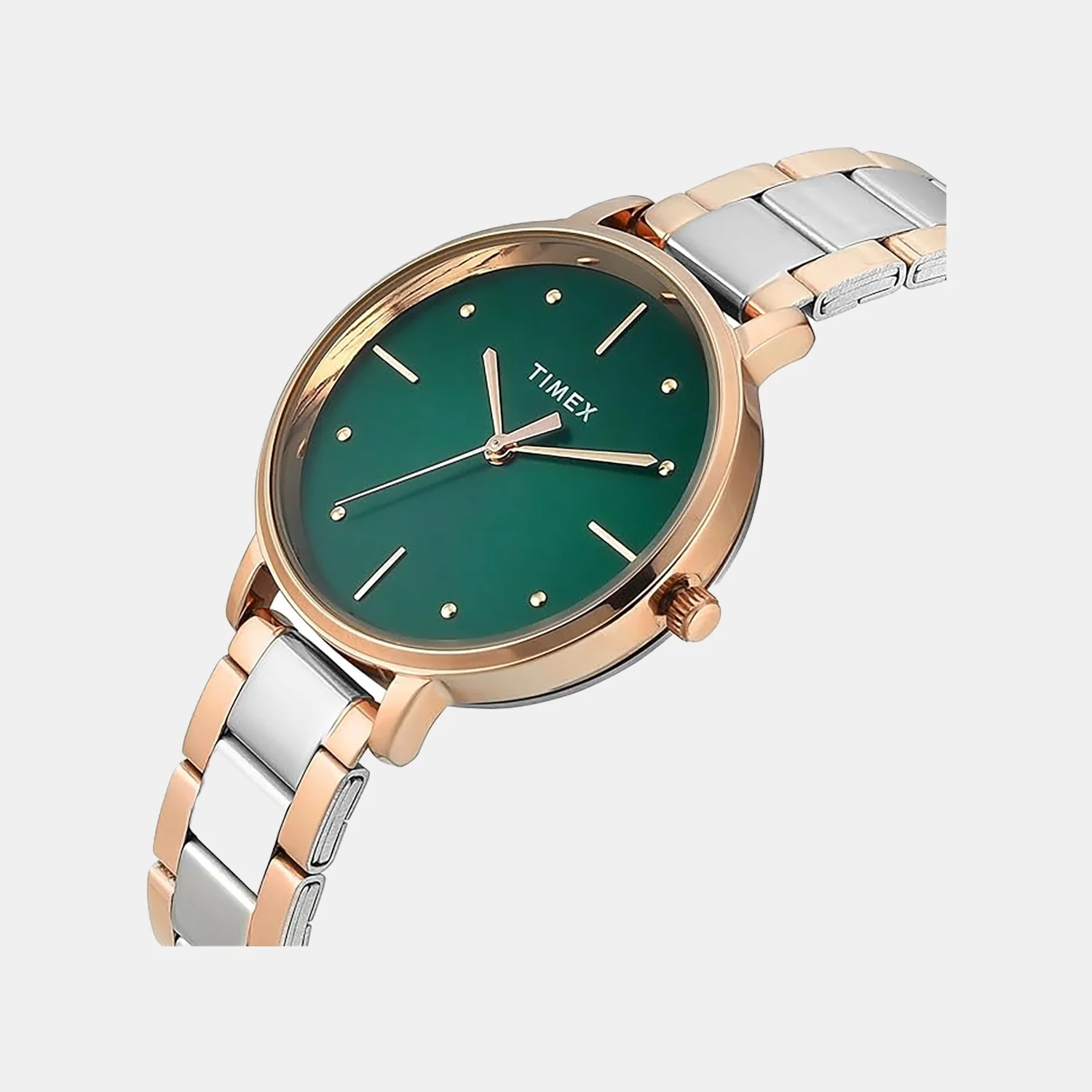 Fashion Women Quartz Green Dial Analog Stainless Steel Watch TWEL15827 - Image 2
