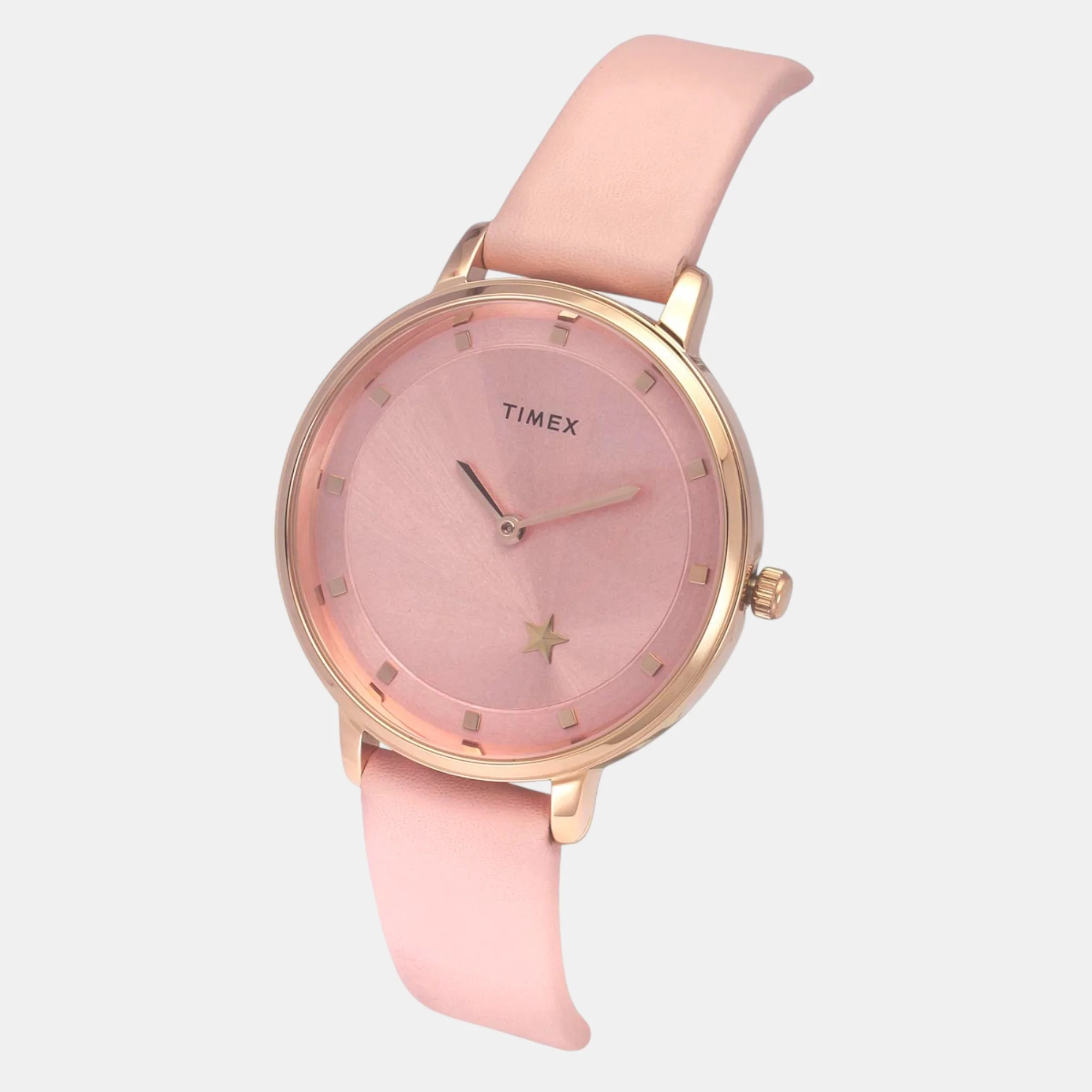 Fashion Women Quartz Pink Dial Analog Leather Watch TWEL19100 - Image 2