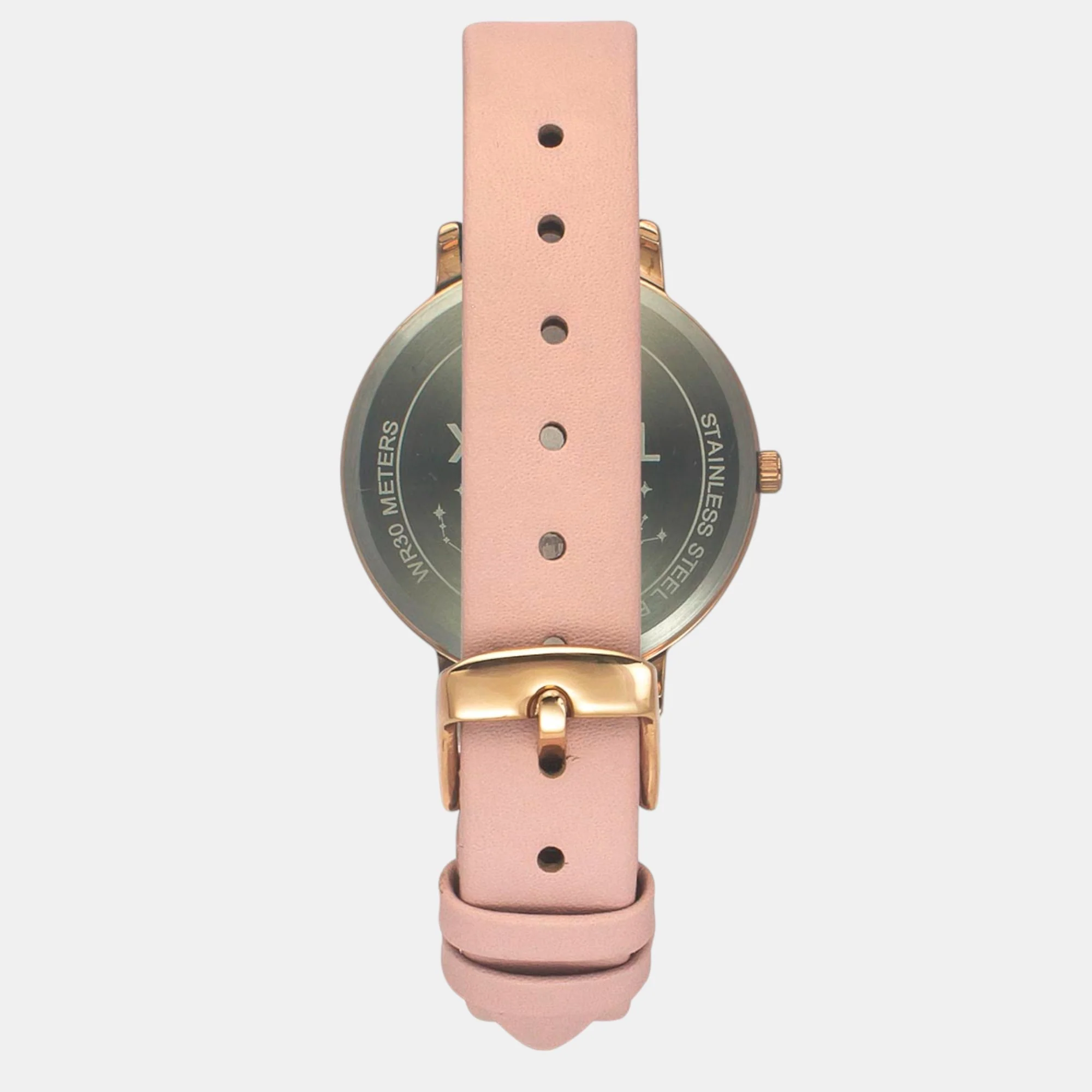 Fashion Women Quartz Pink Dial Analog Leather Watch TWEL19100 - Image 5