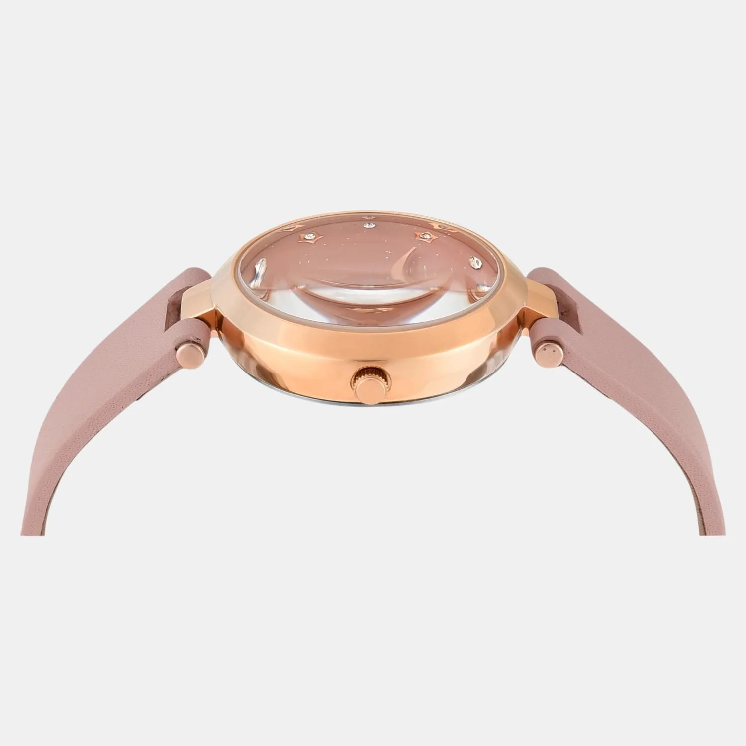 Fashion Women Quartz Pink Dial Analog Leather Watch TWEL19204 - Image 4