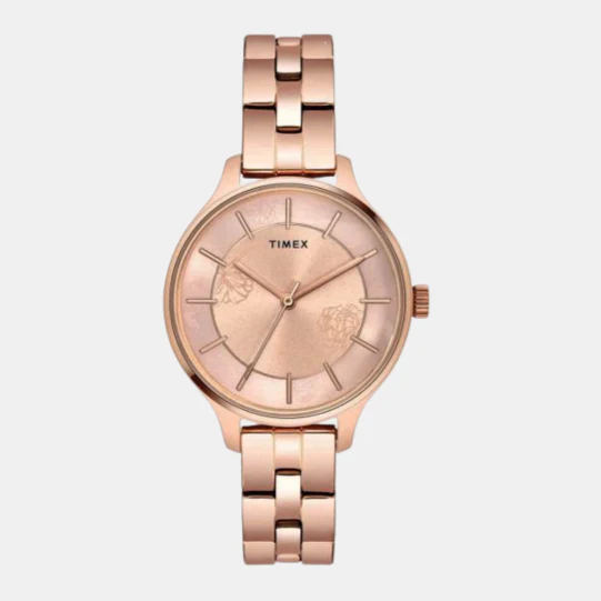 Fashion Women Quartz Pink Dial Analog Stainless Steel Watch TWEL14808