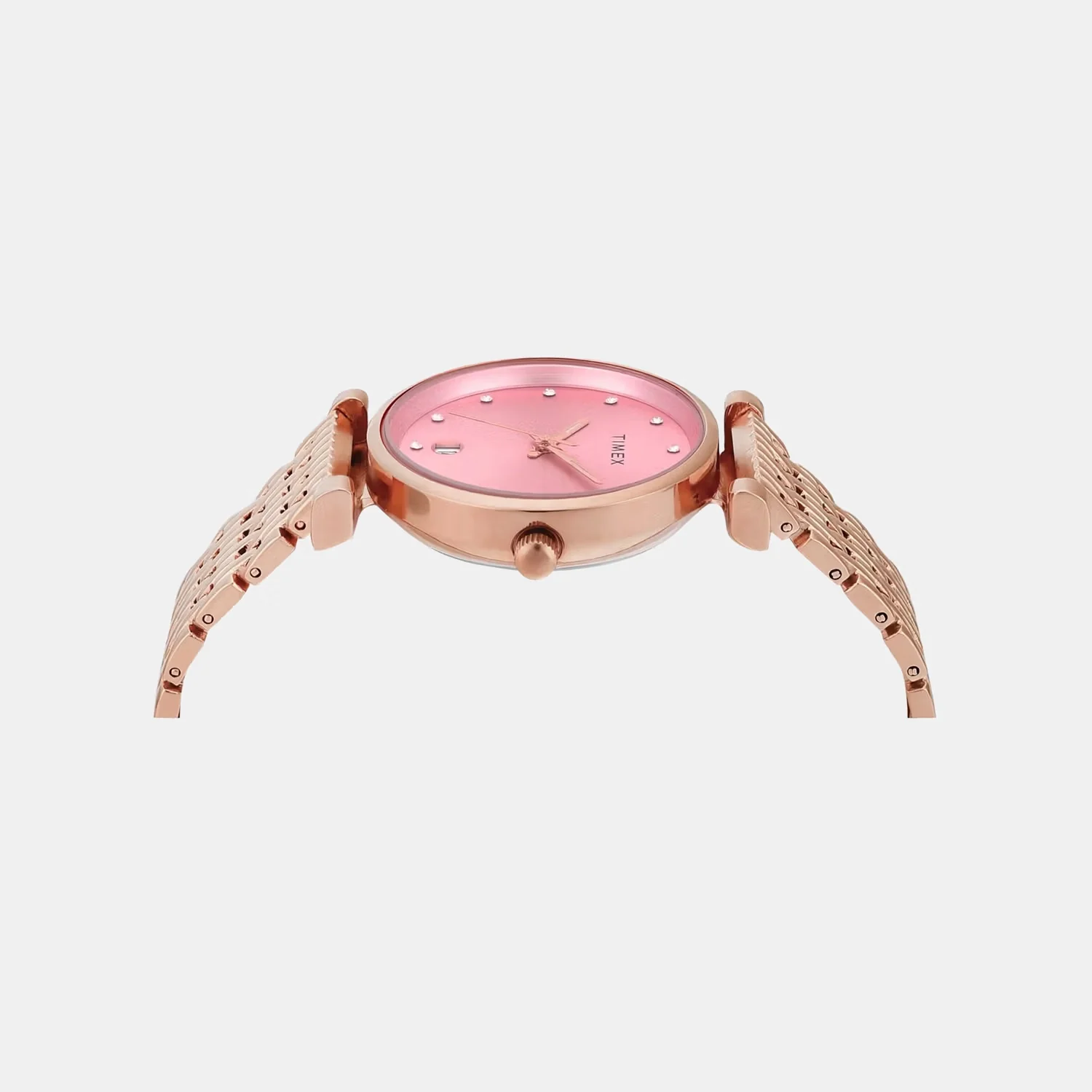 Fashion Women Quartz Pink Dial Analog Stainless Steel Watch TWEL21601 - Image 3