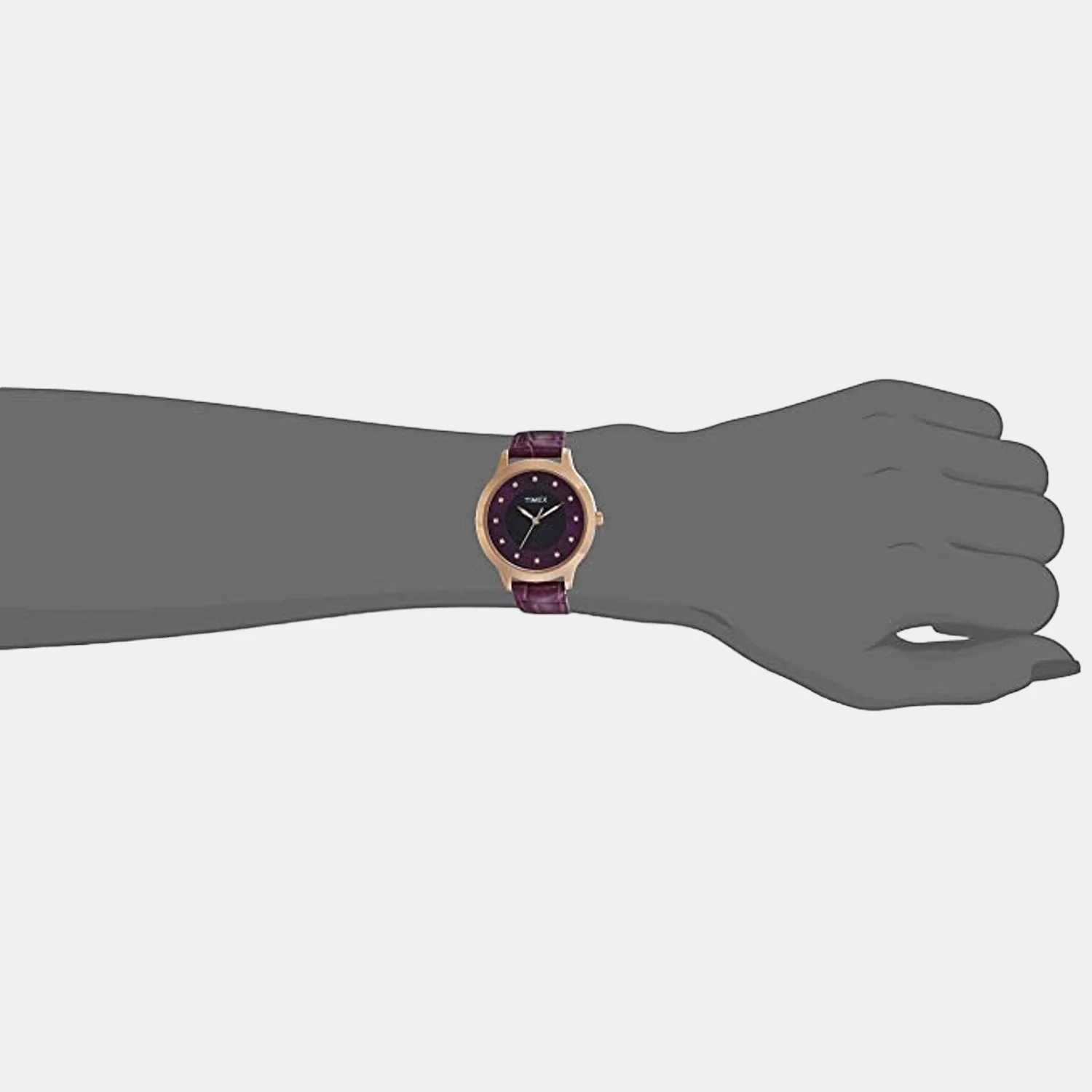Fashion Women Quartz Purple Dial Analog Stainless Steel Watch TW000T616 - Image 4