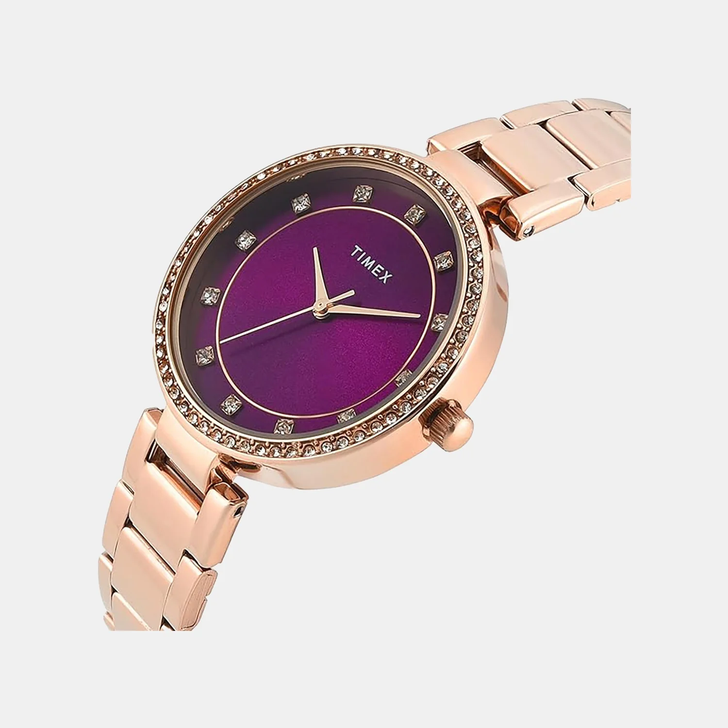 Fashion Women Quartz Purple Dial Analog Stainless Steel Watch TWEL18726 - Image 2