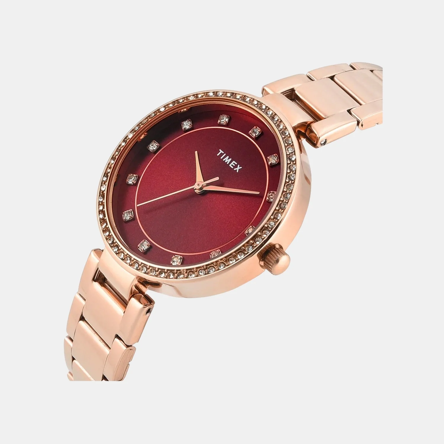 Fashion Women Quartz Red Dial Analog Stainless Steel Watch TWEL18724 - Image 2