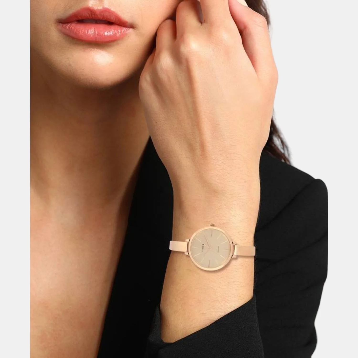 Fashion Women Quartz Rose Gold Dial Analog Stainless Steel Watch TWEL12803 - Image 4