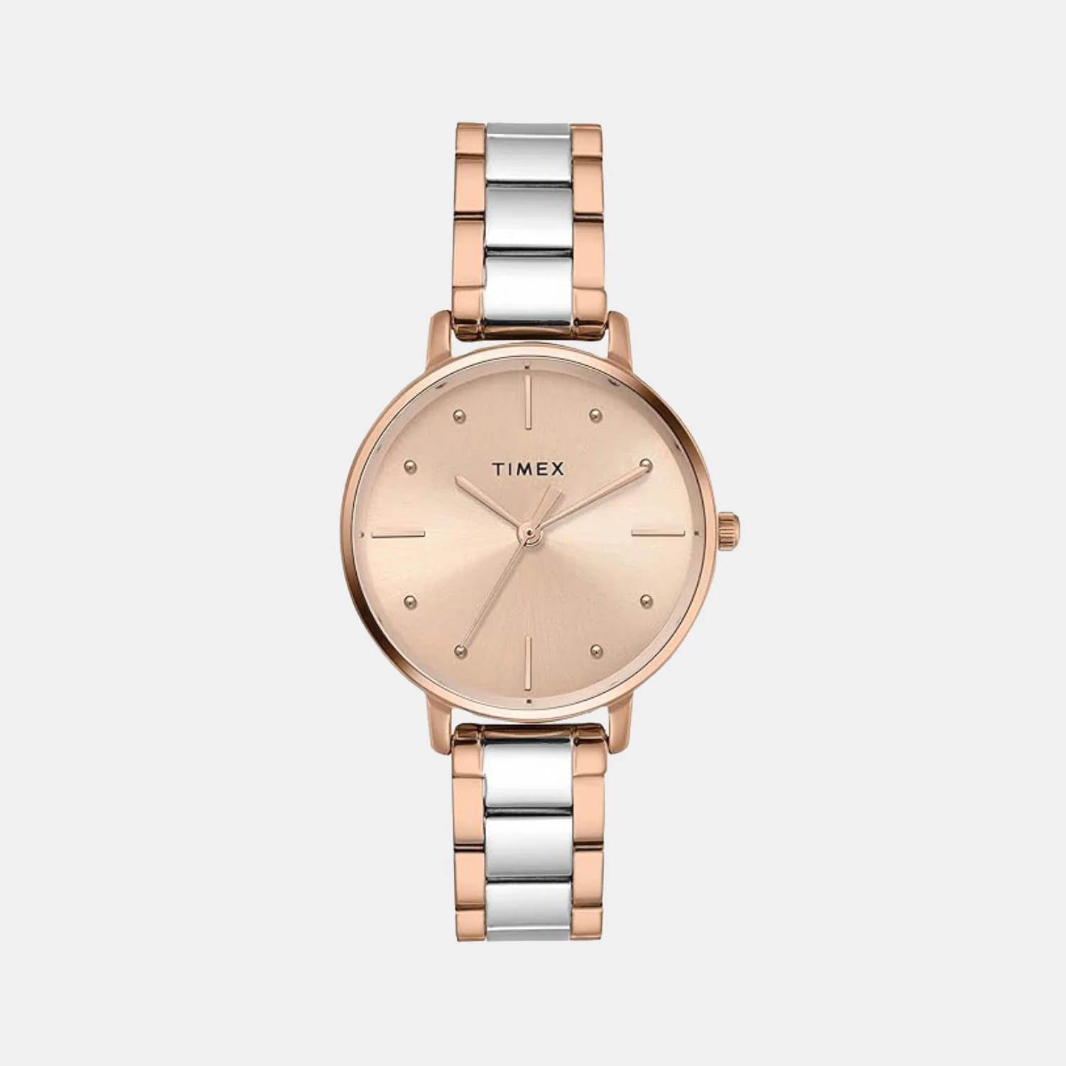 Fashion Women Quartz Rose Gold Dial Analog Stainless Steel Watch TWEL15826