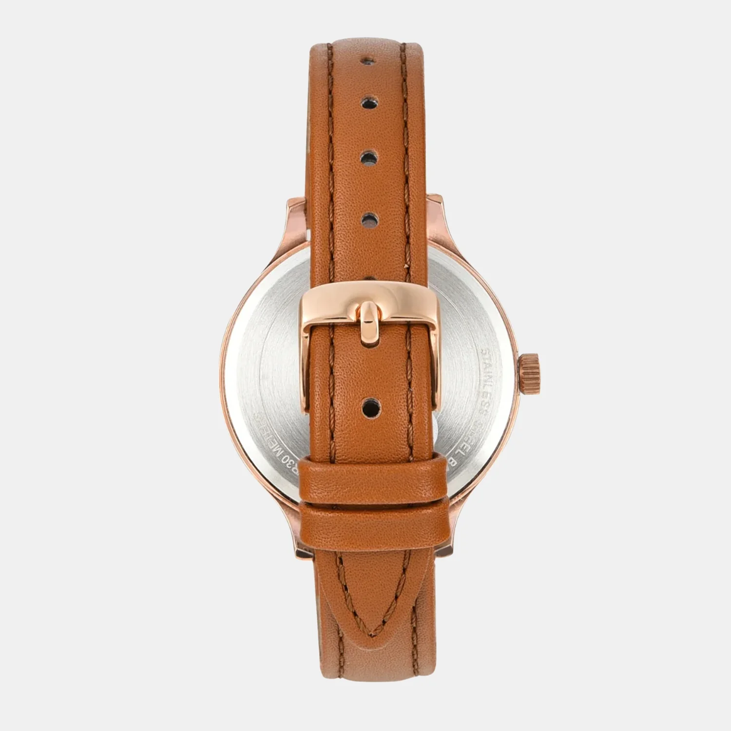 Fashion Women Quartz Rose Gold Dial Multi-Function Leather Watch TWEL14823 - Image 4