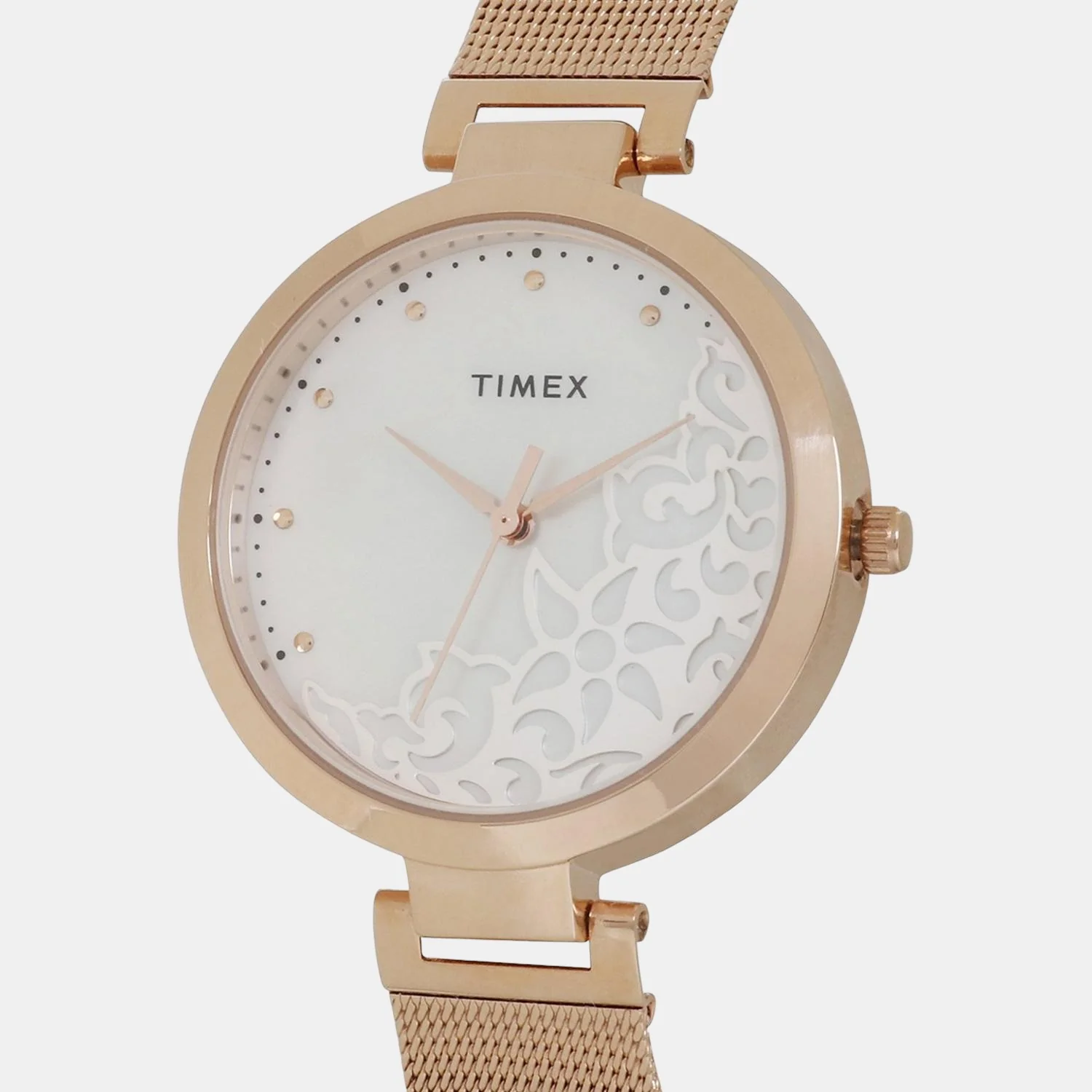 Fashion Women Quartz Silver Dial Analog Mesh Watch TW000X220 - Image 3