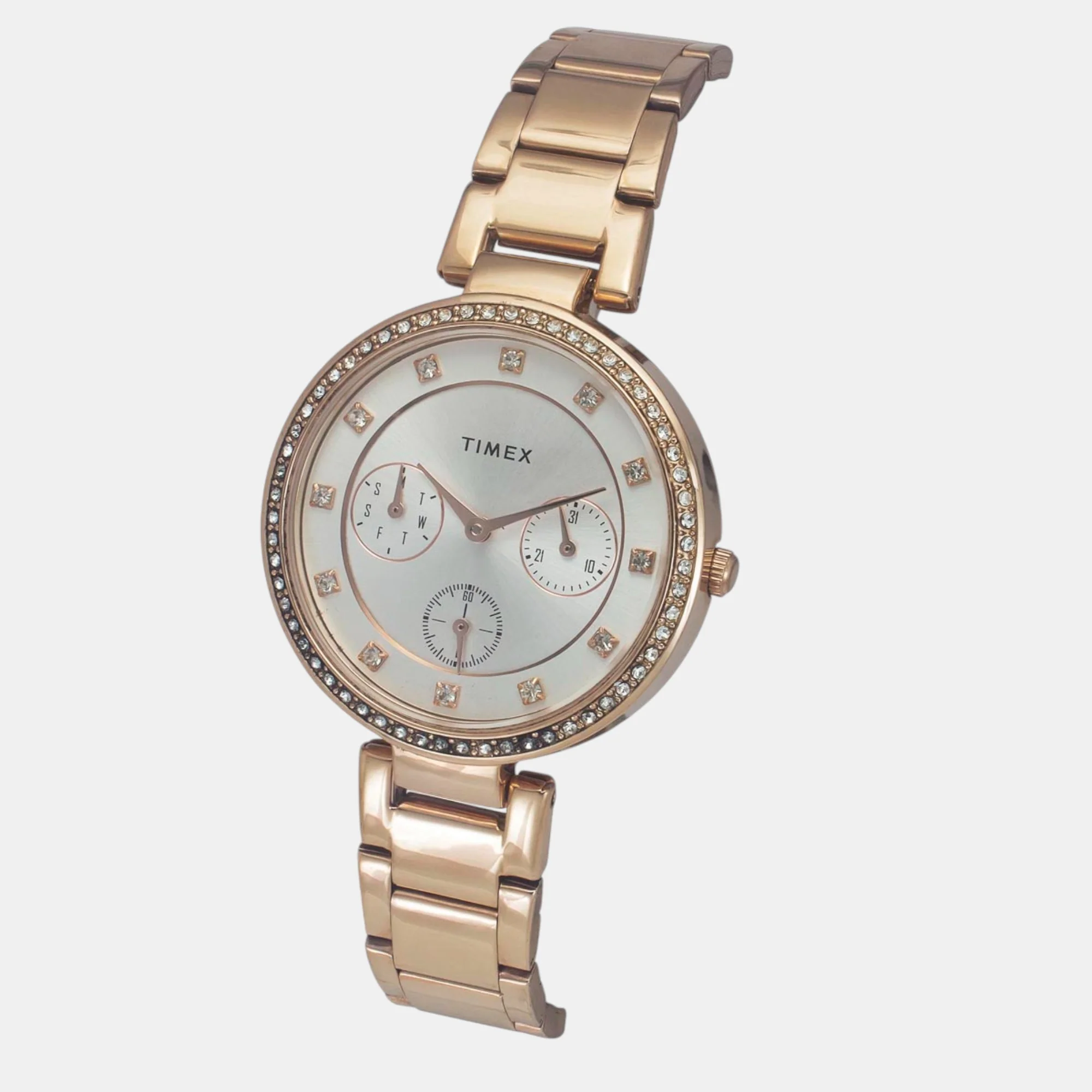 Fashion Women Quartz Silver Dial Multi-Function Stainless Steel Watch TWEL18702 - Image 2