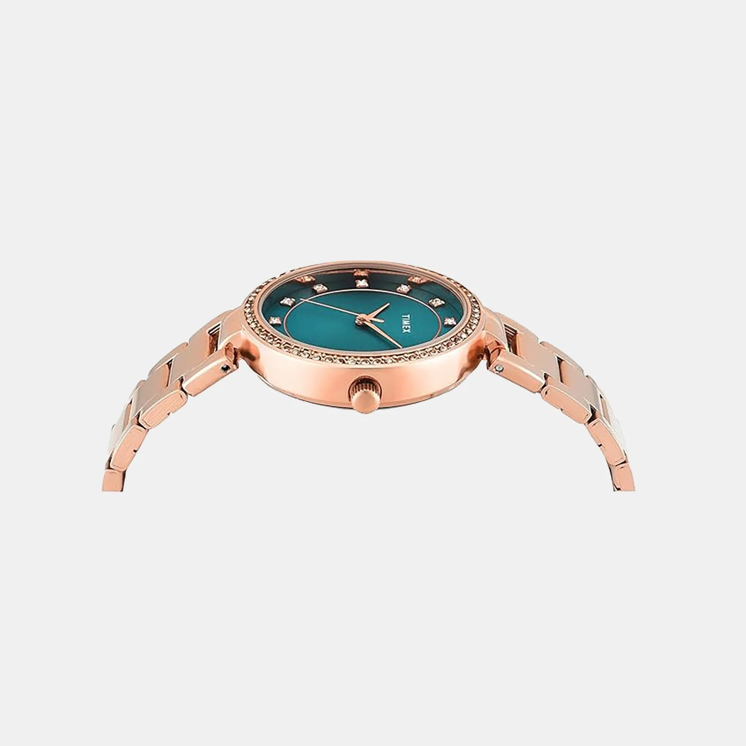 Fashion Women Quartz Teal Dial Analog Stainless Steel Watch TWEL18727 - Image 3