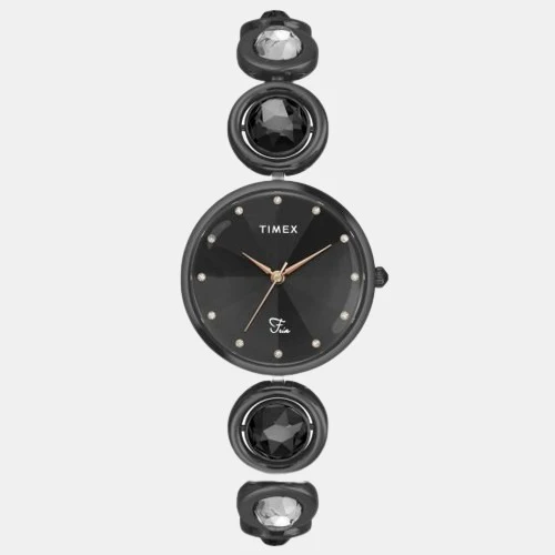 Fria Women Quartz Black Dial Analog Stainless Steel Watch TWEL16401 - Image 6