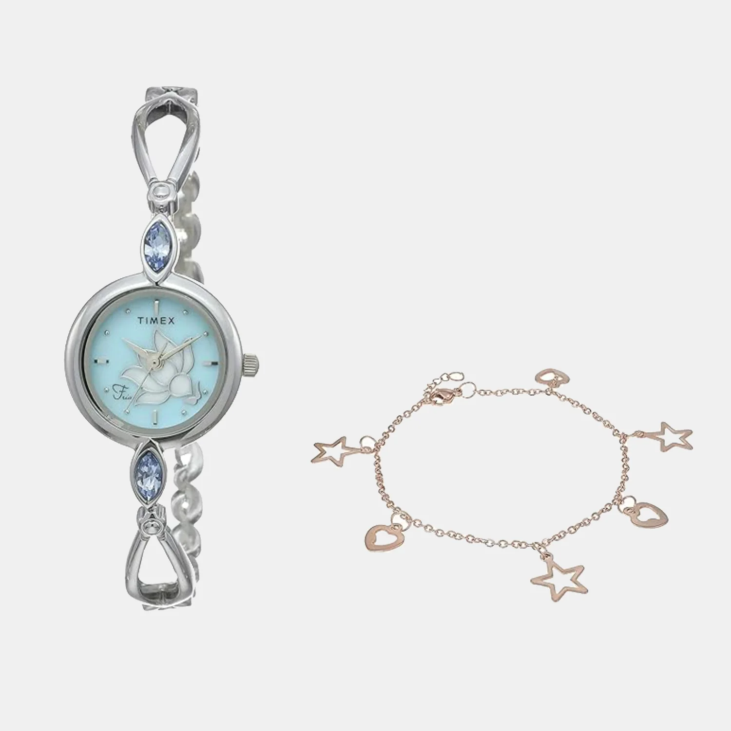 Fria Women Quartz Blue Dial Analog Stainless Steel Watch TWEL12400T - Image 4