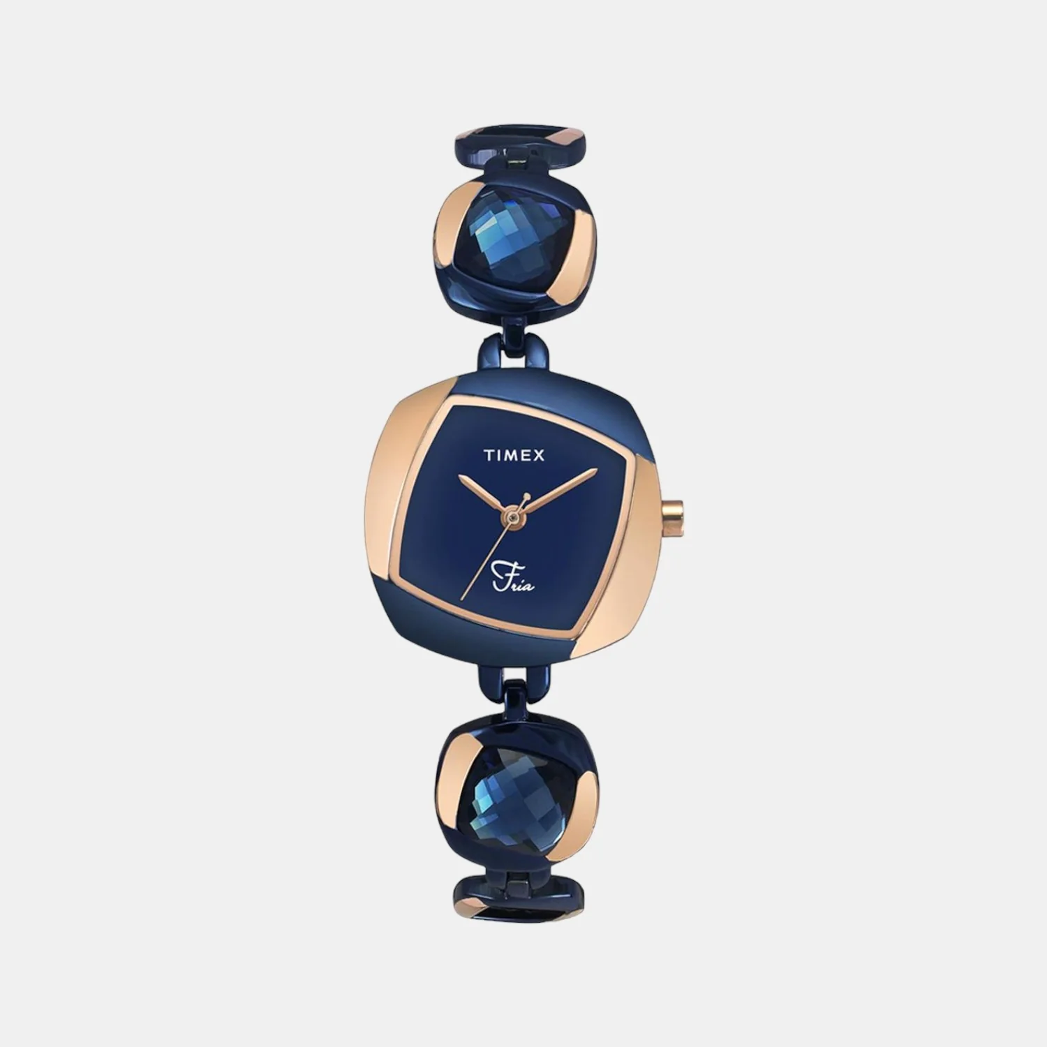 Fria Women Quartz Blue Dial Analog Stainless Steel Watch TWEL15005