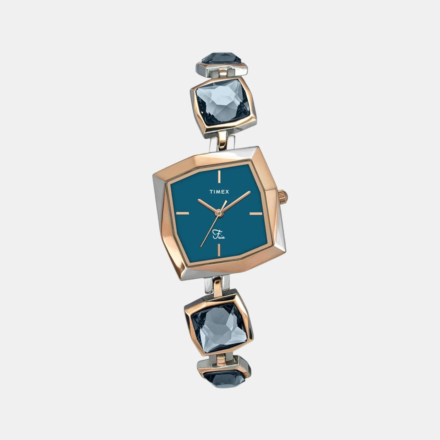 Fria Women Quartz Blue Dial Analog Stainless Steel Watch TWEL16102