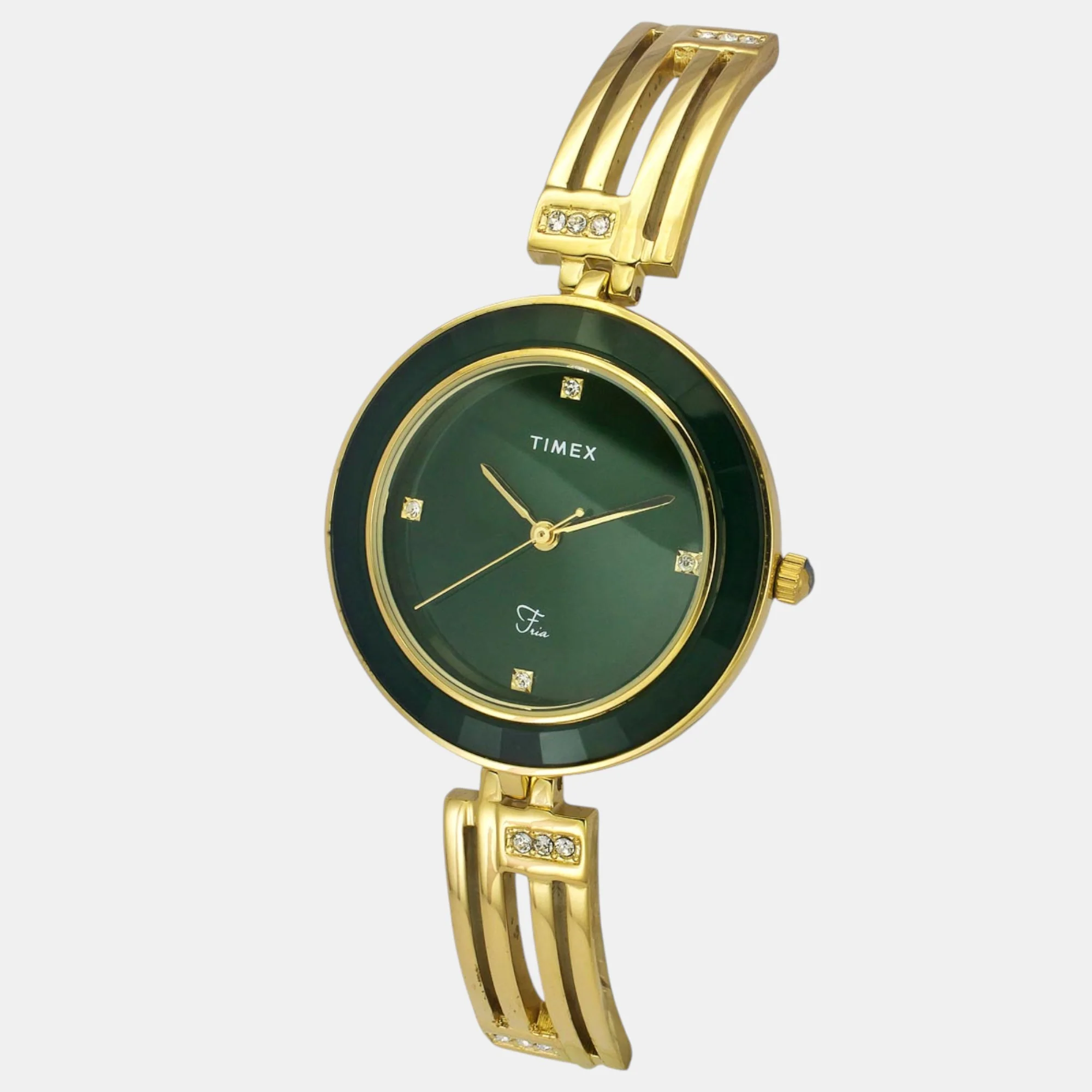 Fria Women Quartz Green Dial Analog Brass Watch TWEL16205 - Image 2