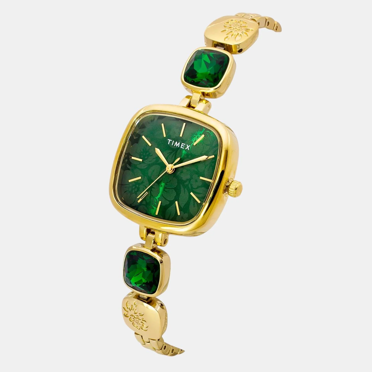 Fria Women Quartz Green Dial Analog Brass Watch TWEL21000 - Image 2