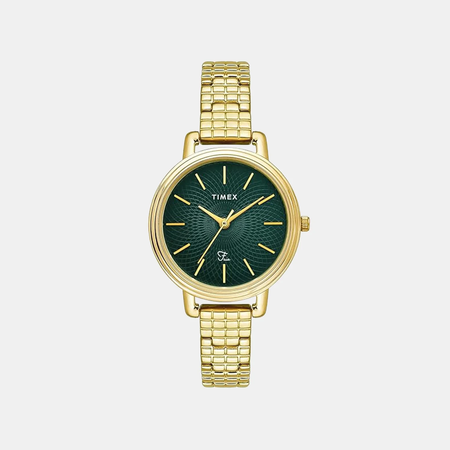 Fria Women Quartz Green Dial Analog Brass Watch TWEL23900