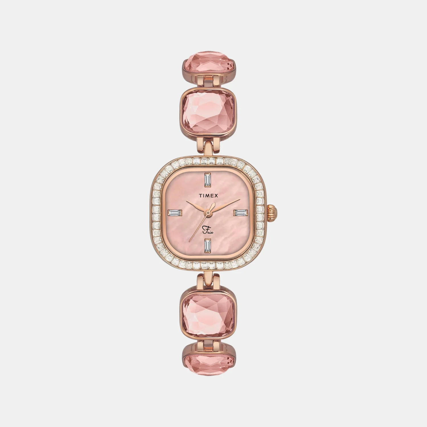 Fria Women Quartz Mother Of Pearl Dial Analog Brass Watch TWEL17101