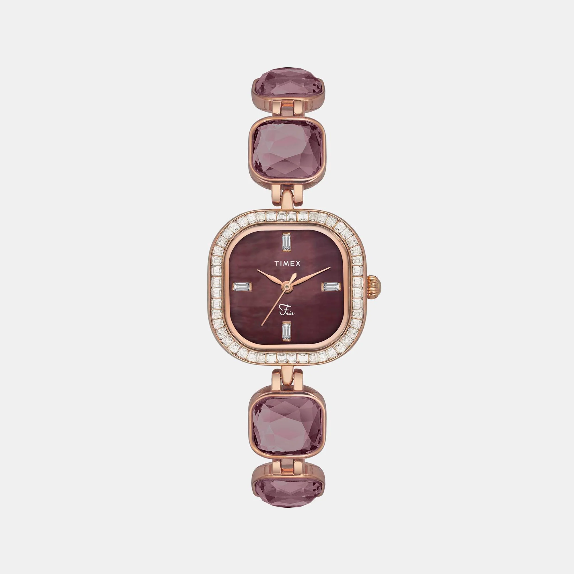 Fria Women Quartz Mother Of Pearl Dial Analog Brass Watch TWEL17102