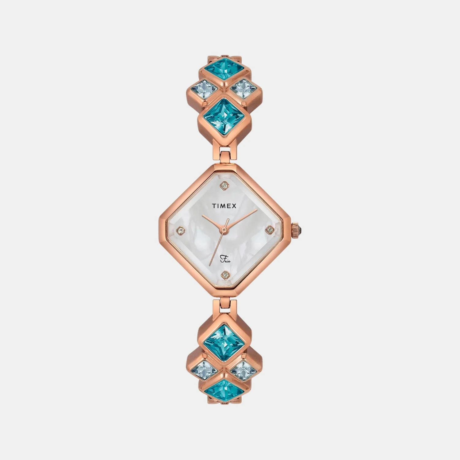 Fria Women Quartz Mother Of Pearl Dial Analog Brass Watch TWEL17200