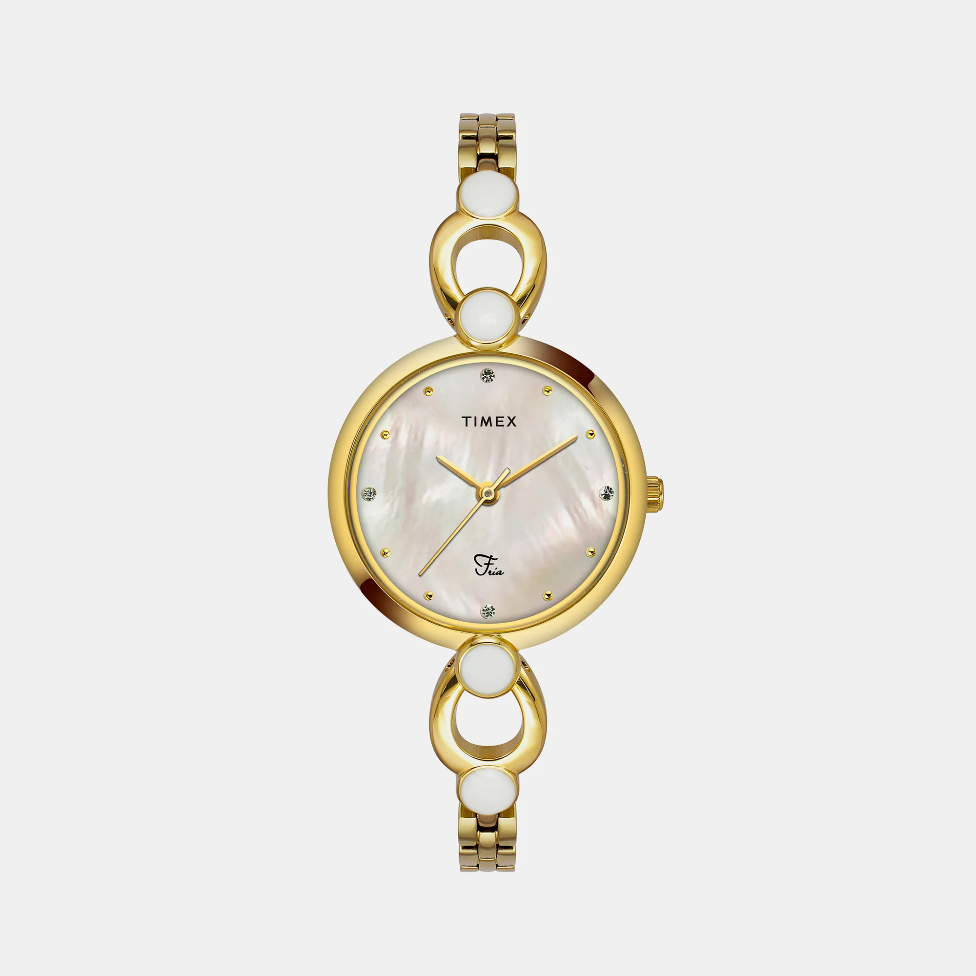 Fria Women Quartz Mother Of Pearl Dial Analog Brass Watch TWEL18101 - Image 2