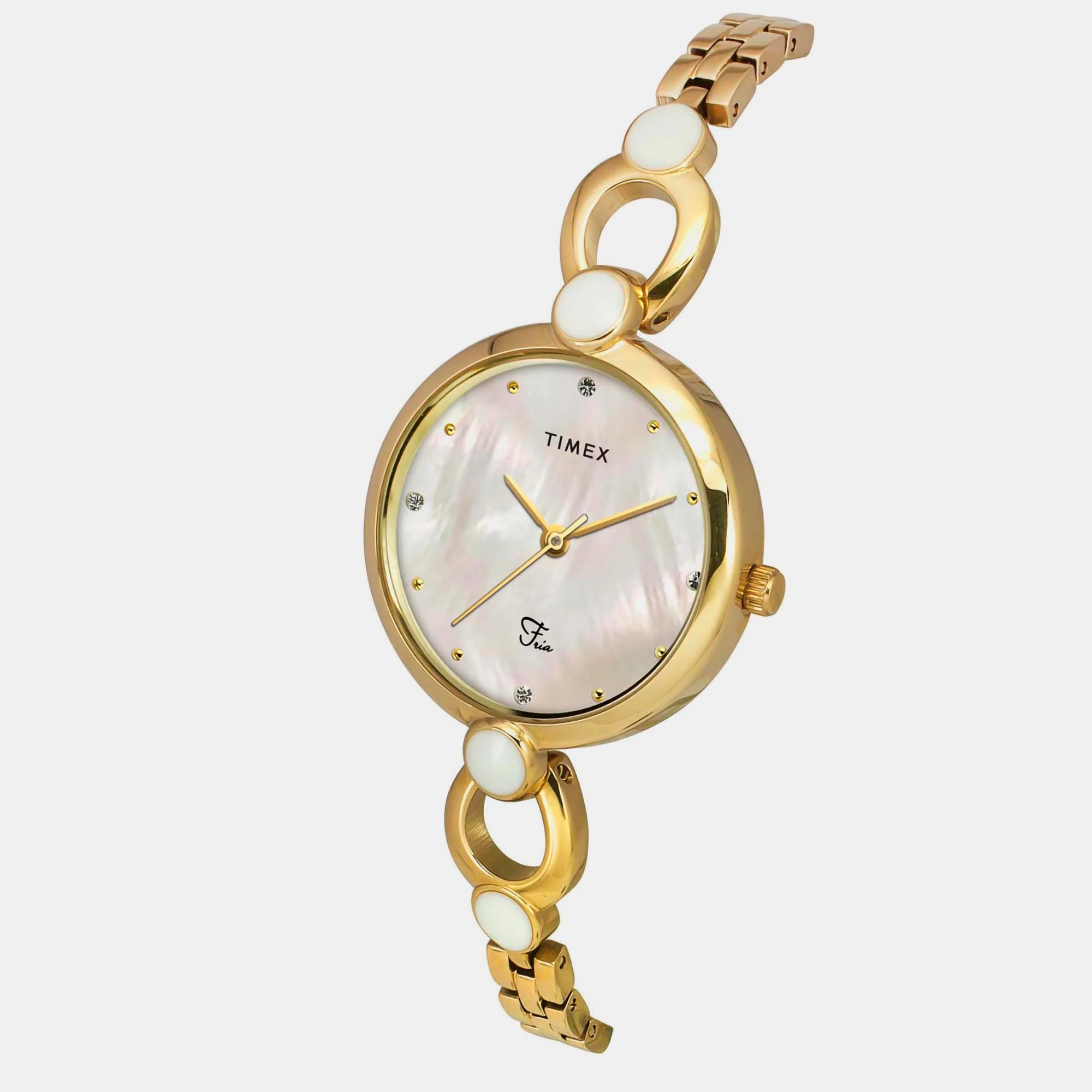 Fria Women Quartz Mother Of Pearl Dial Analog Brass Watch TWEL18101 - Image 5