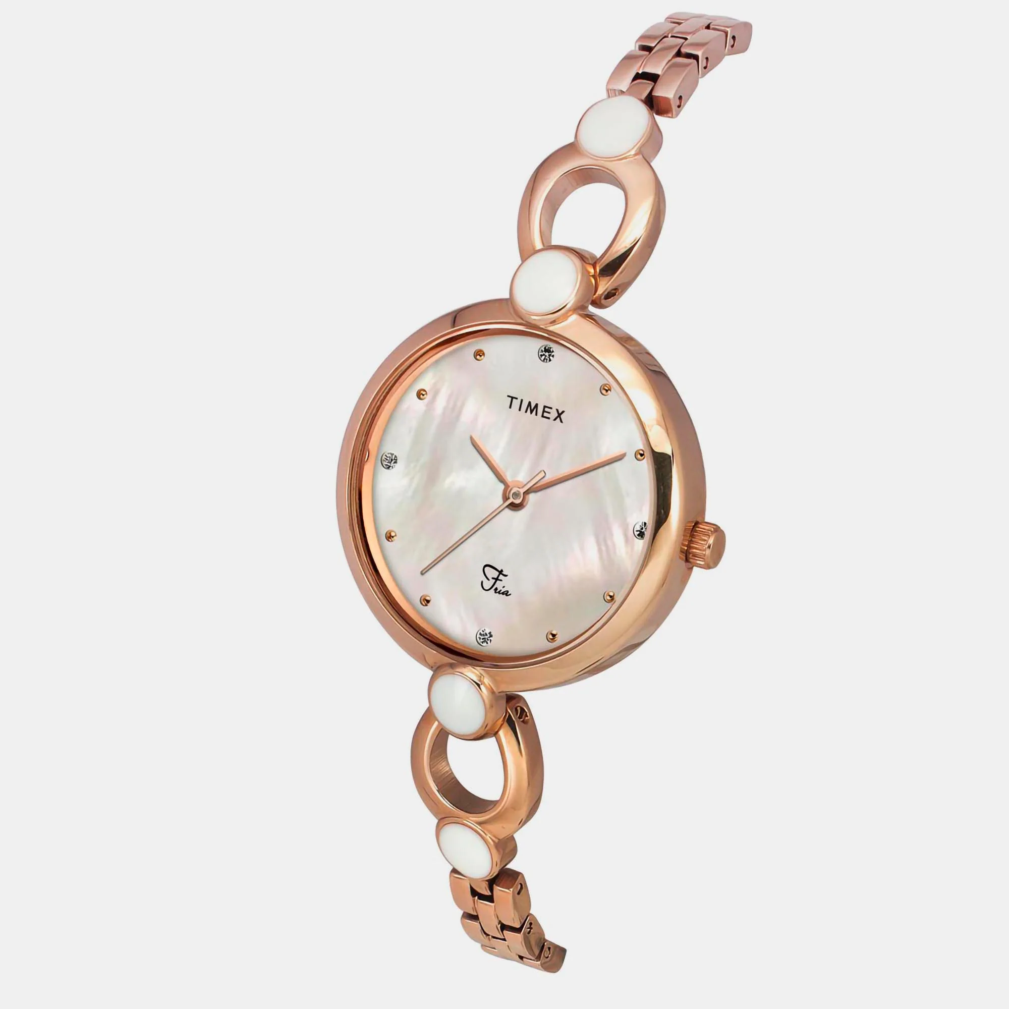 Fria Women Quartz Mother Of Pearl Dial Analog Brass Watch TWEL18102