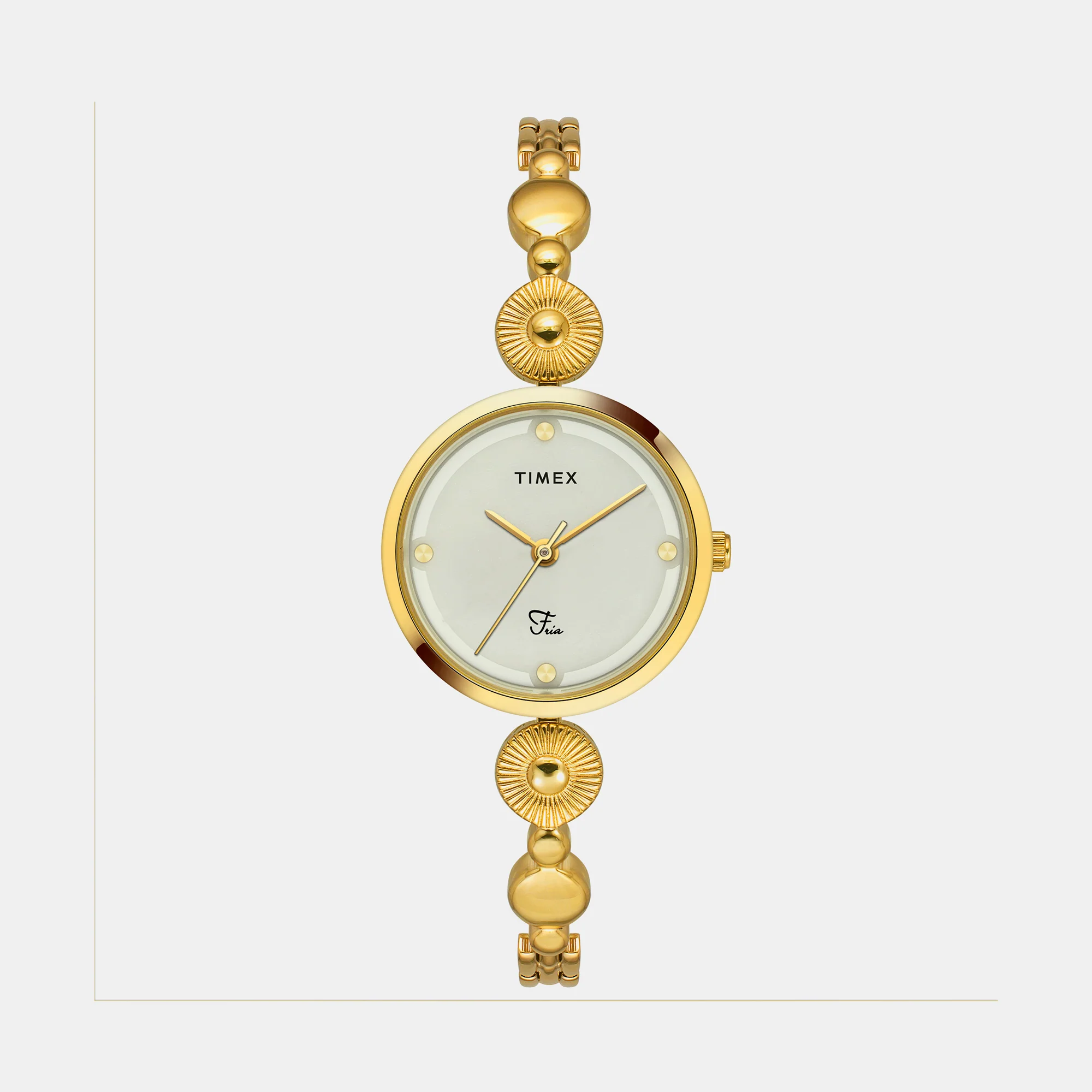 Fria Women Quartz Mother Of Pearl Dial Analog Brass Watch TWEL18200 - Image 2