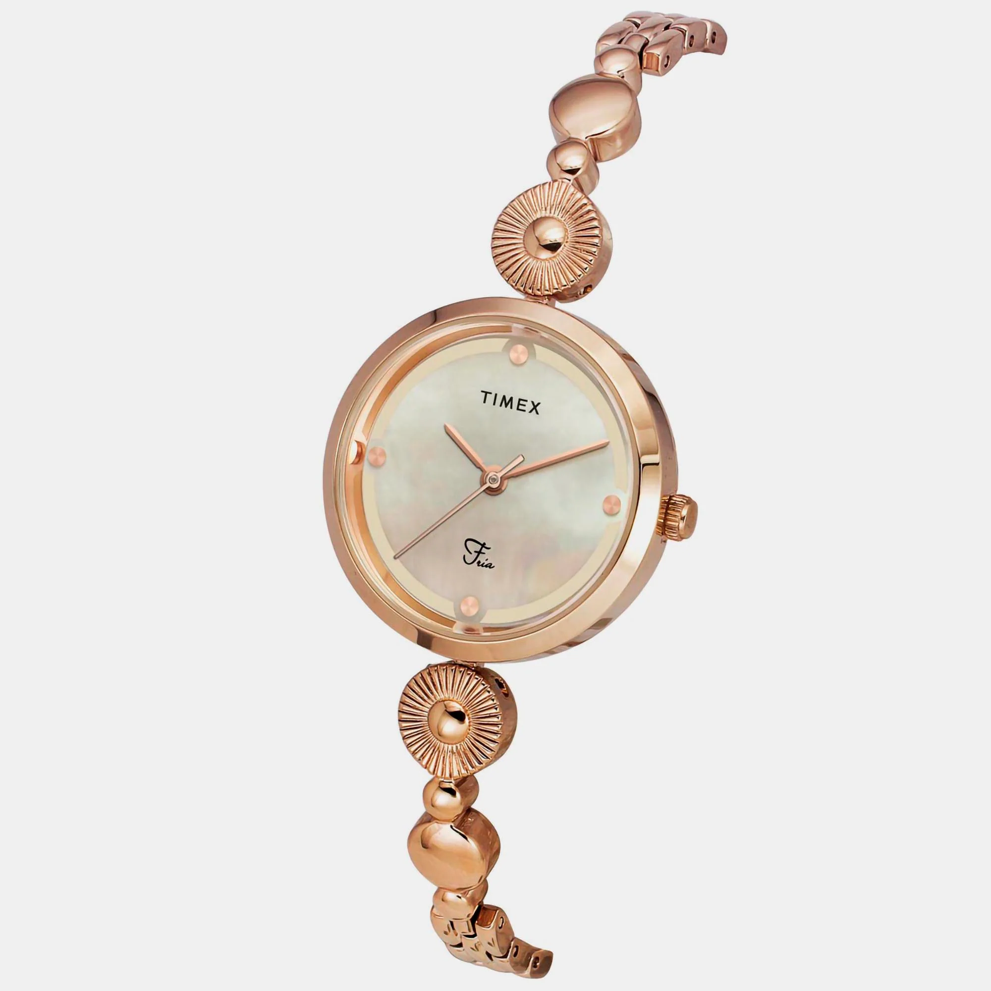 Fria Women Quartz Mother Of Pearl Dial Analog Brass Watch TWEL18201 - Image 5