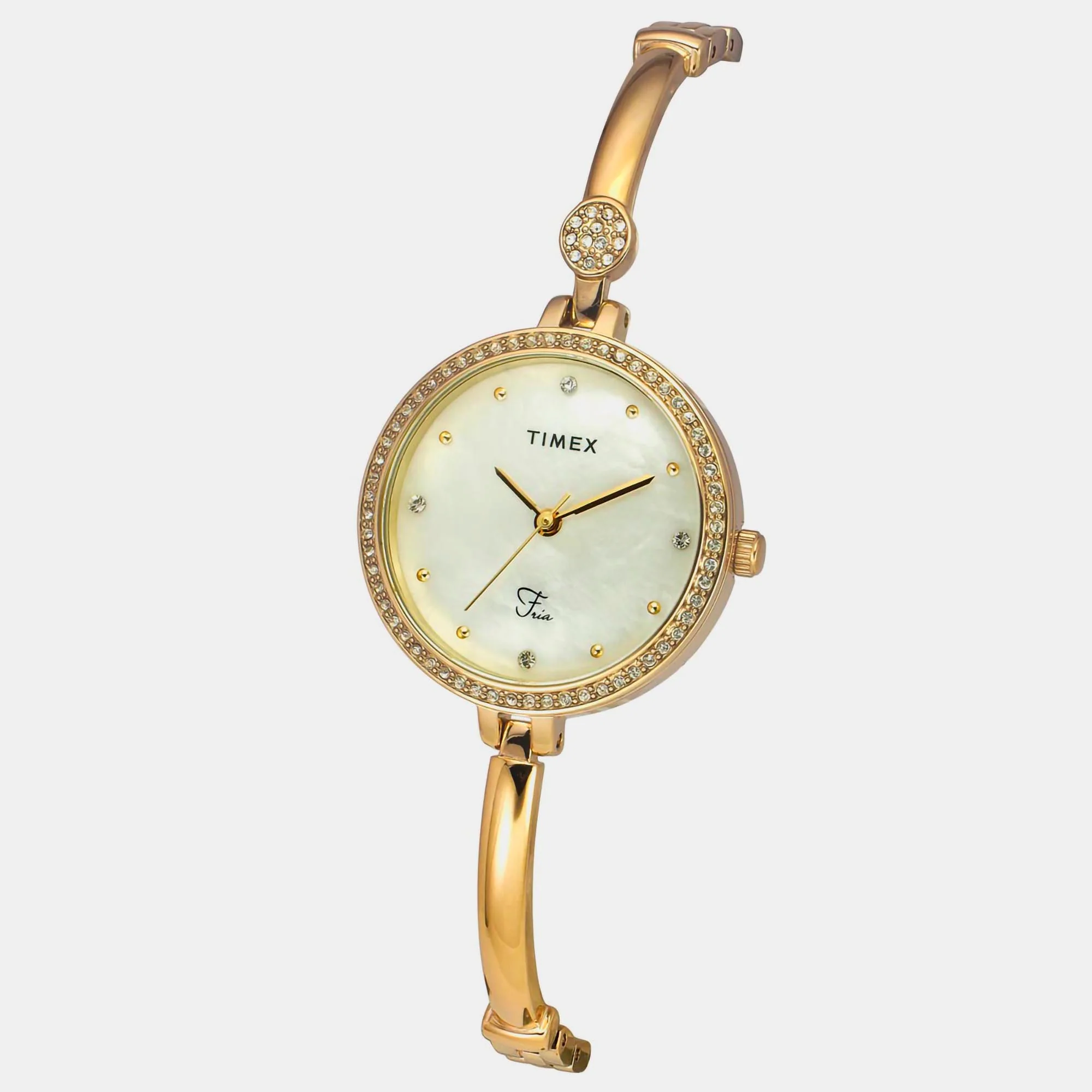 Fria Women Quartz Mother Of Pearl Dial Analog Brass Watch TWEL18401 - Image 4