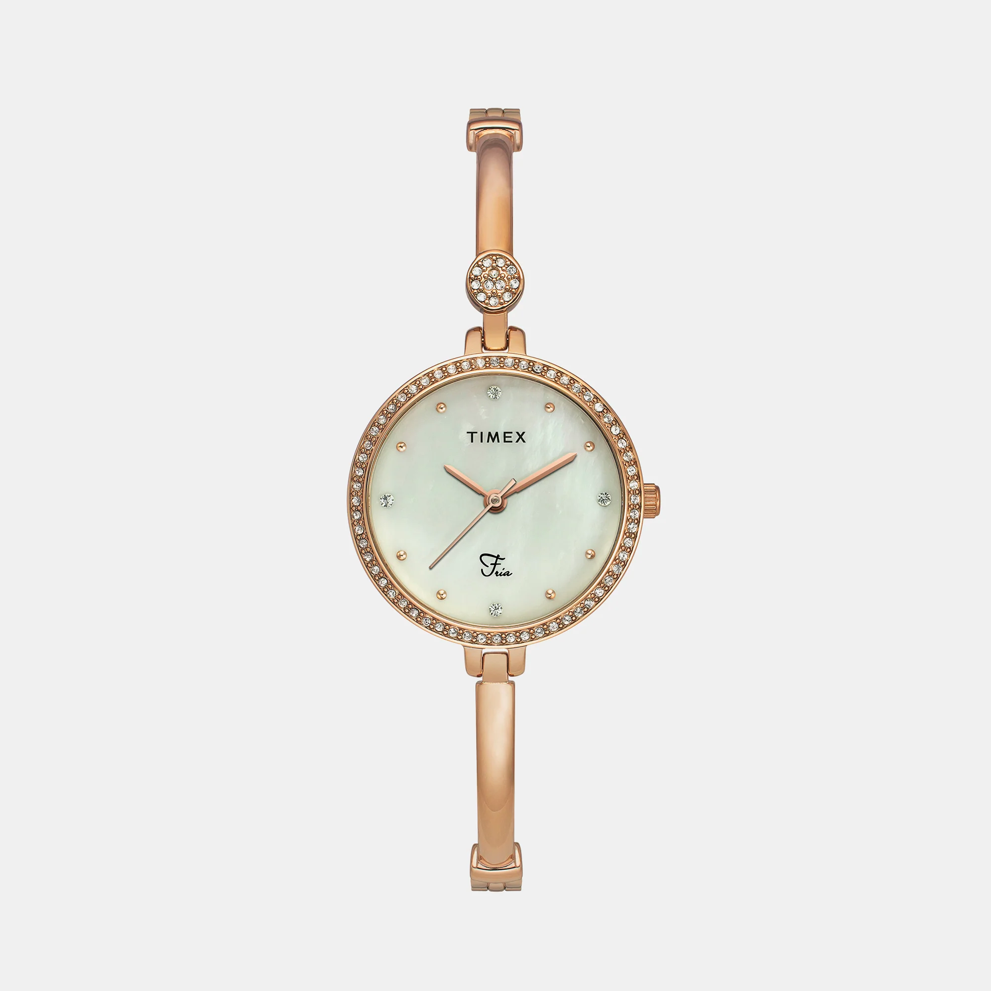 Fria Women Quartz Mother Of Pearl Dial Analog Brass Watch TWEL18402