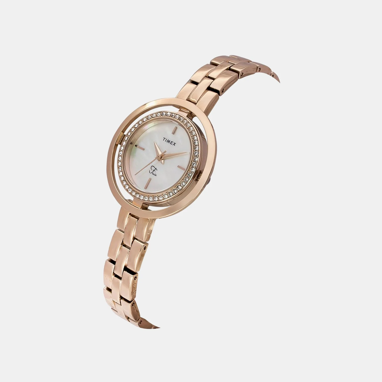 Fria Women Quartz Mother of Pearl Dial Analog Brass Watch TWEL24300 - Image 2