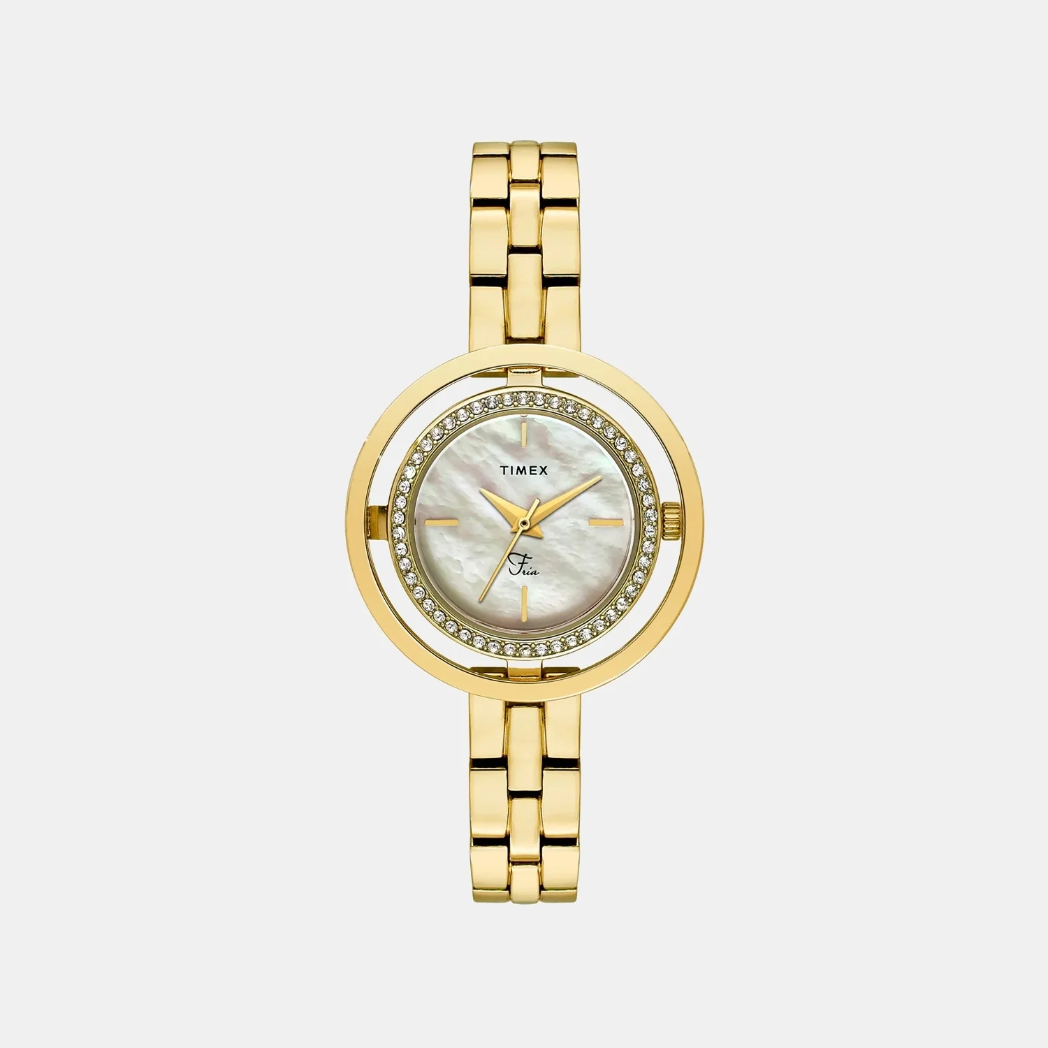 Fria Women Quartz Mother of Pearl Dial Analog Brass Watch TWEL24301