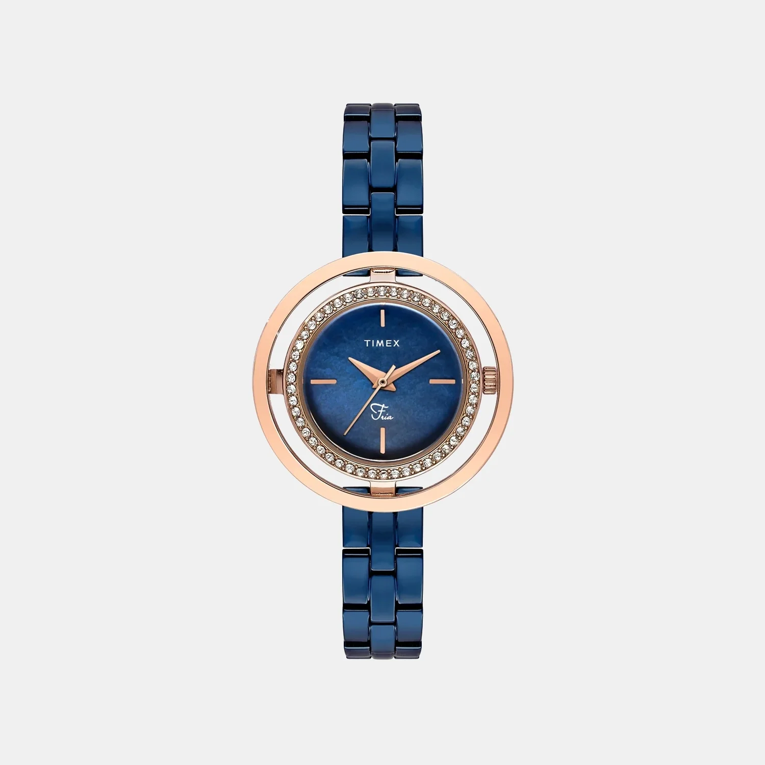 Fria Women Quartz Blue Dial Analog Brass Watch TWEL24302
