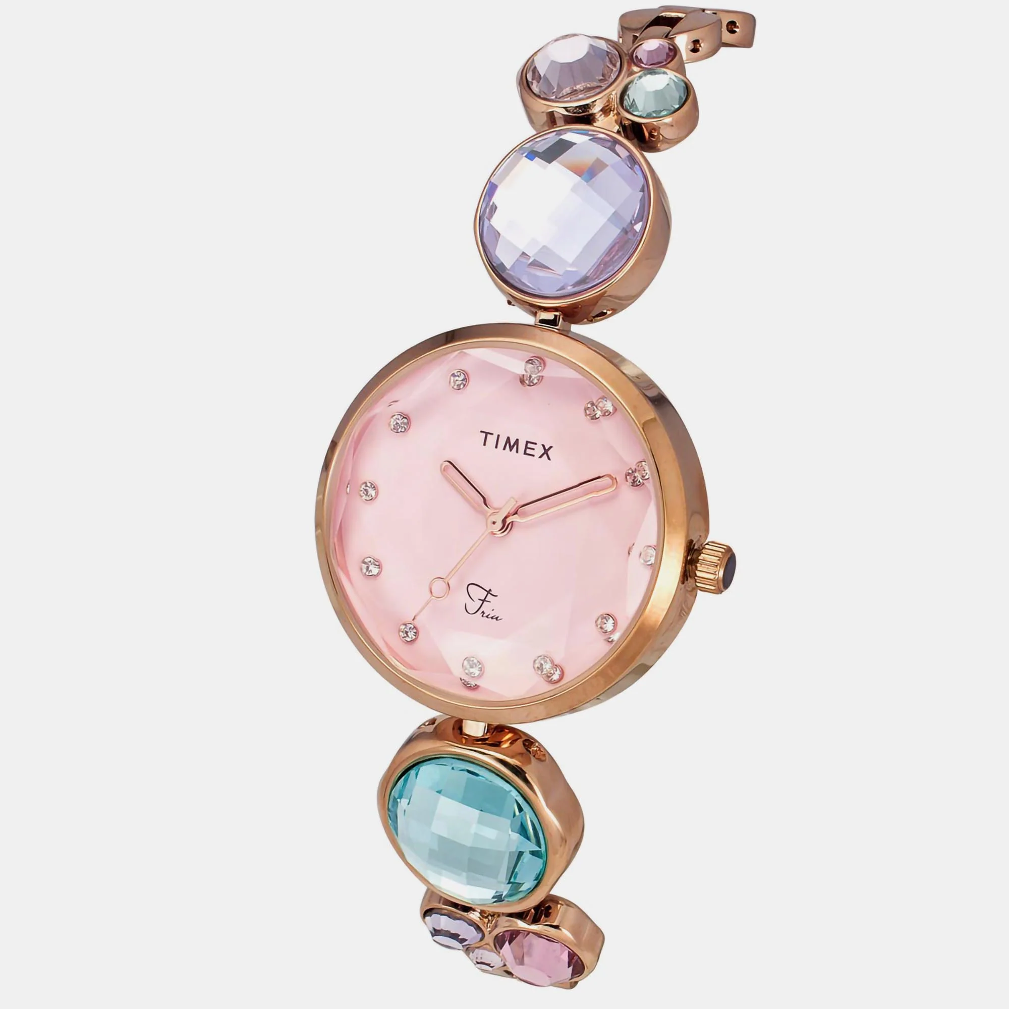 Fria Women Quartz Pink Dial Analog Brass Watch TWEL17001 - Image 2