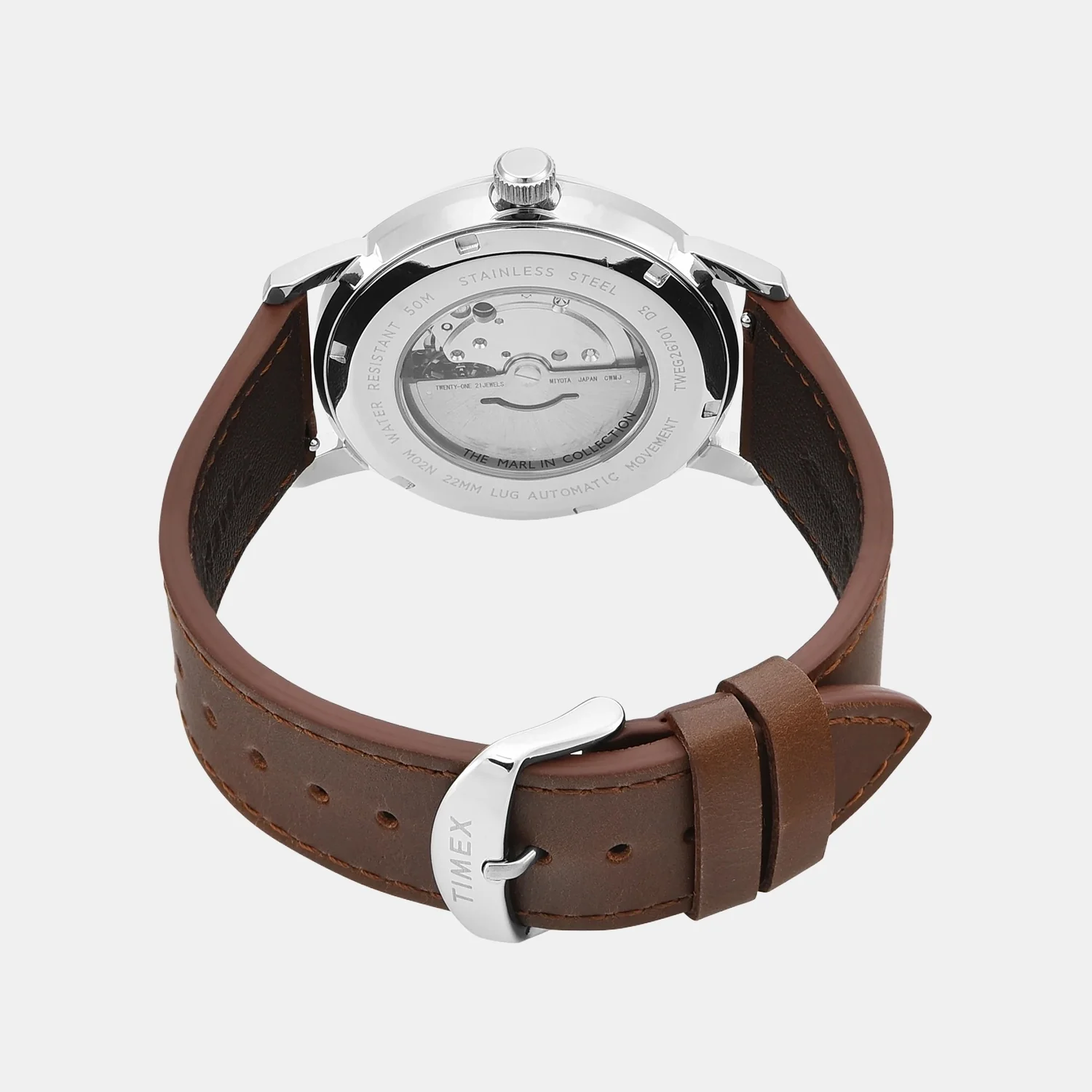 Marlin Men Automatic Pink Dial Analog Leather Watch TWEG26701 - Image 4