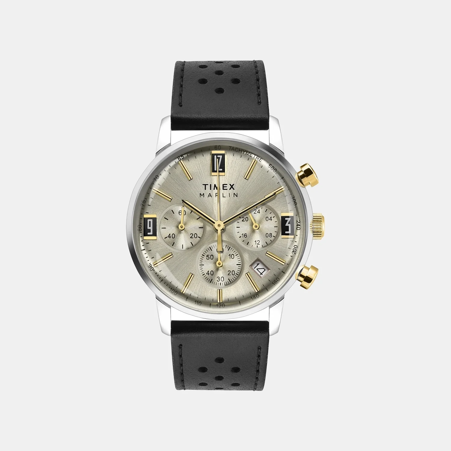 Marlin Men Quartz Champagne Dial Chronograph Leather Watch TWEG26705