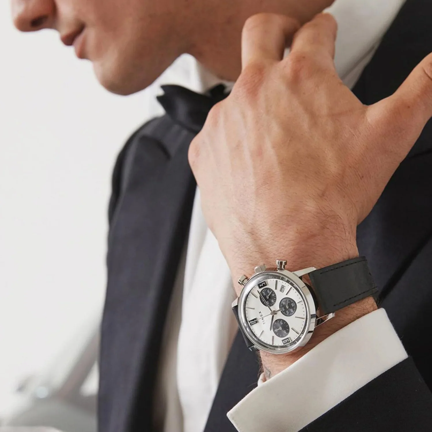Marlin Men Quartz Silver Dial Chronograph Leather Watch TWEG26703 - Image 3
