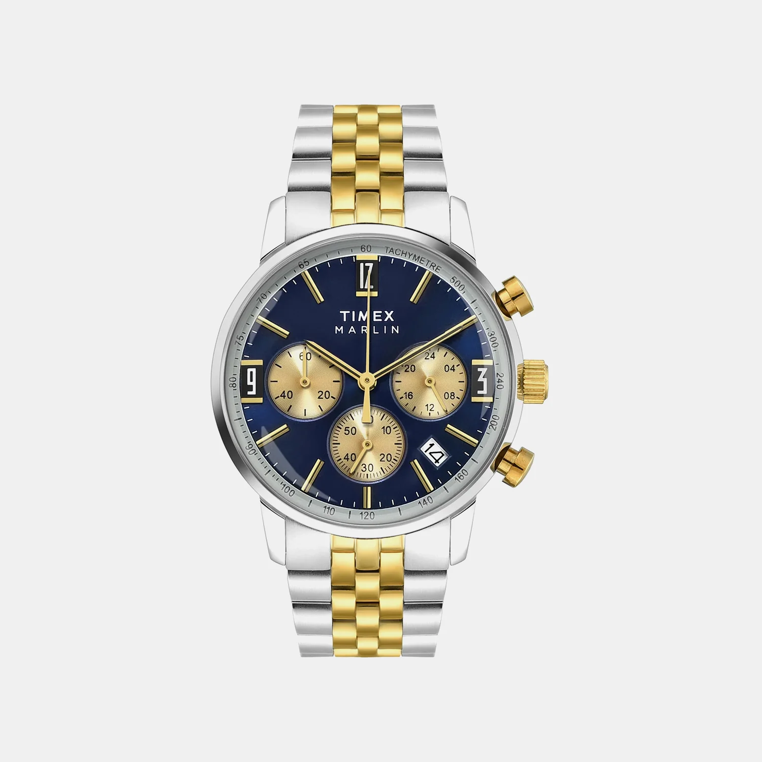 Men Quartz Silver Dial Chronograph Stainless Steel Watch TWEG26708