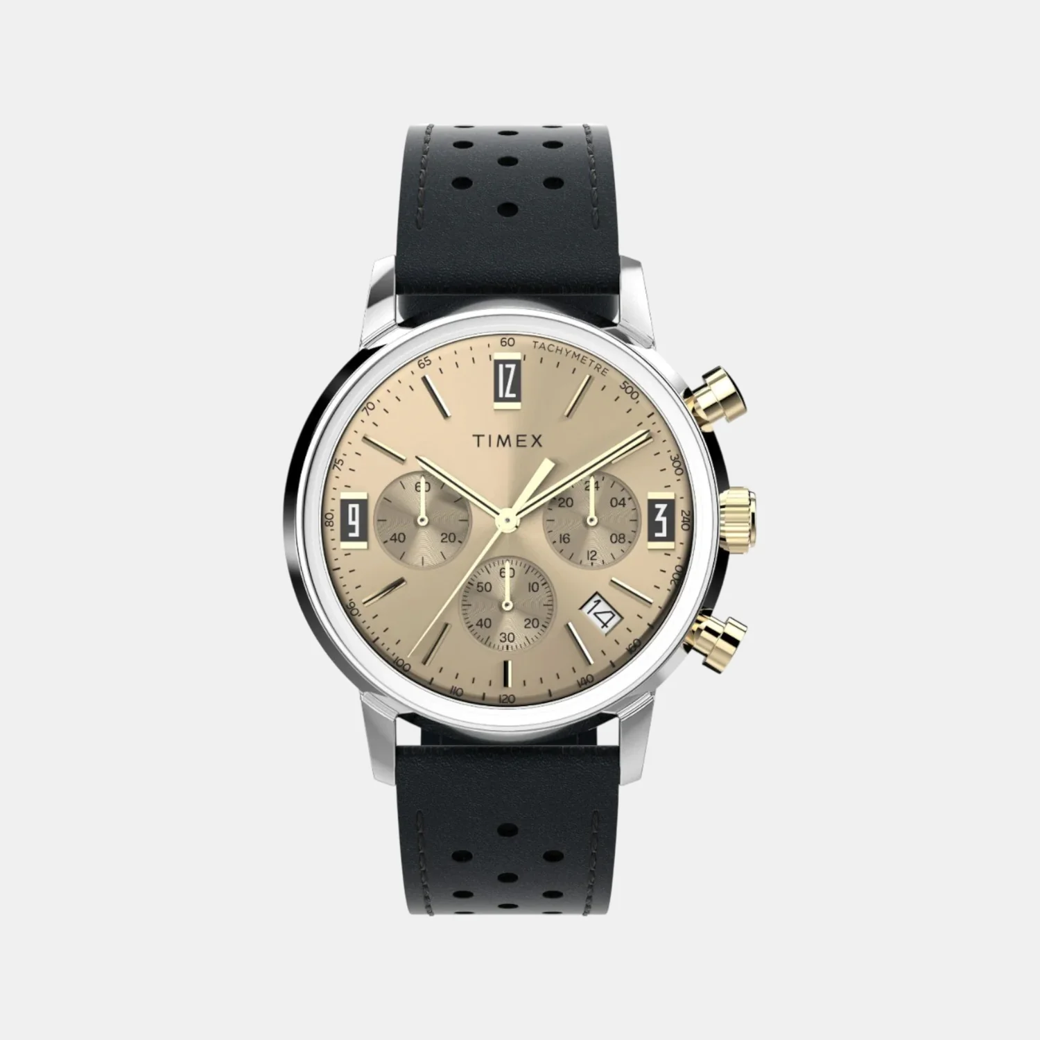 Men Quartz Beige Dial Analog Leather Watch TW2W10000UJ - Image 2